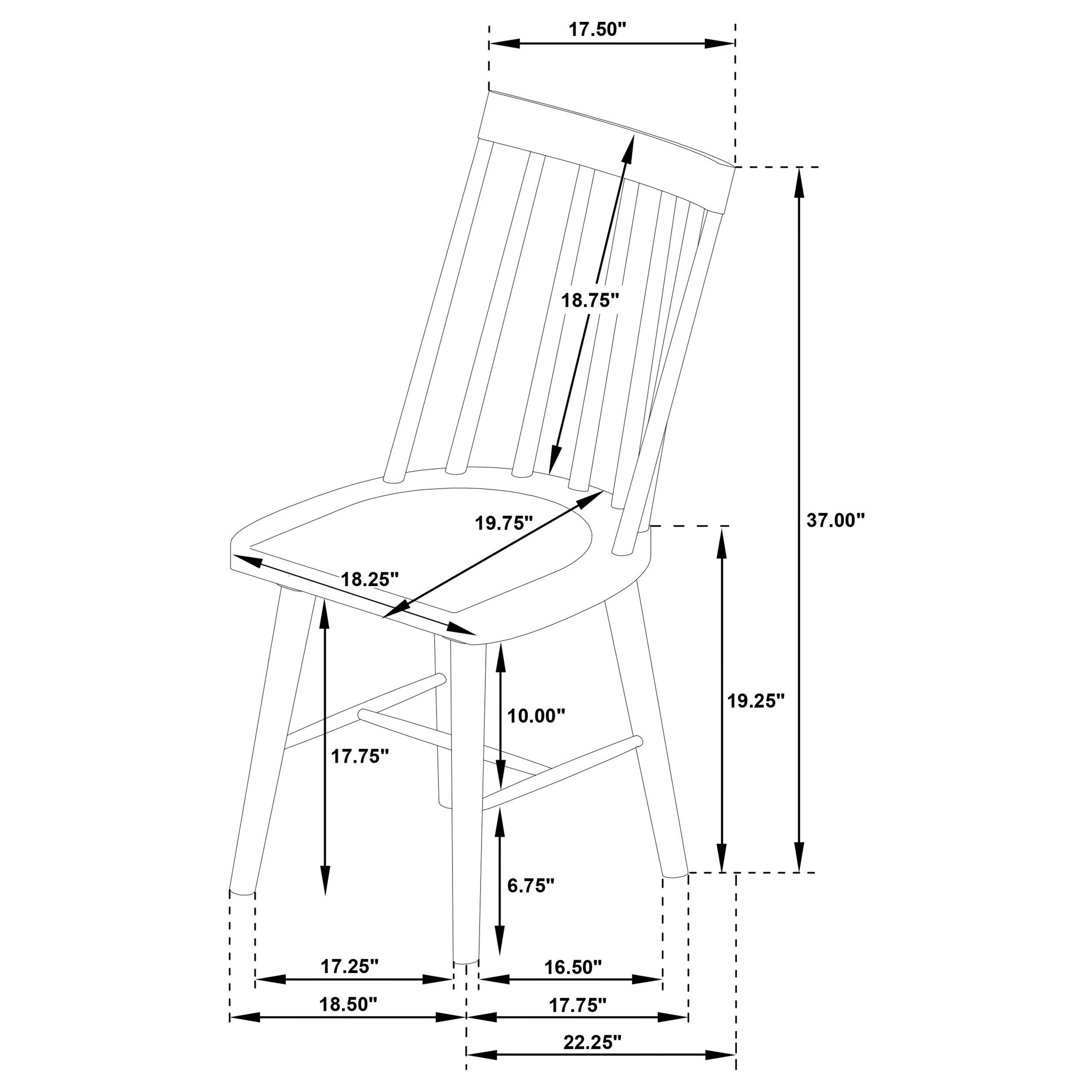 Middleton Solid Wood Dining Side Chair Black (Set of 2)-