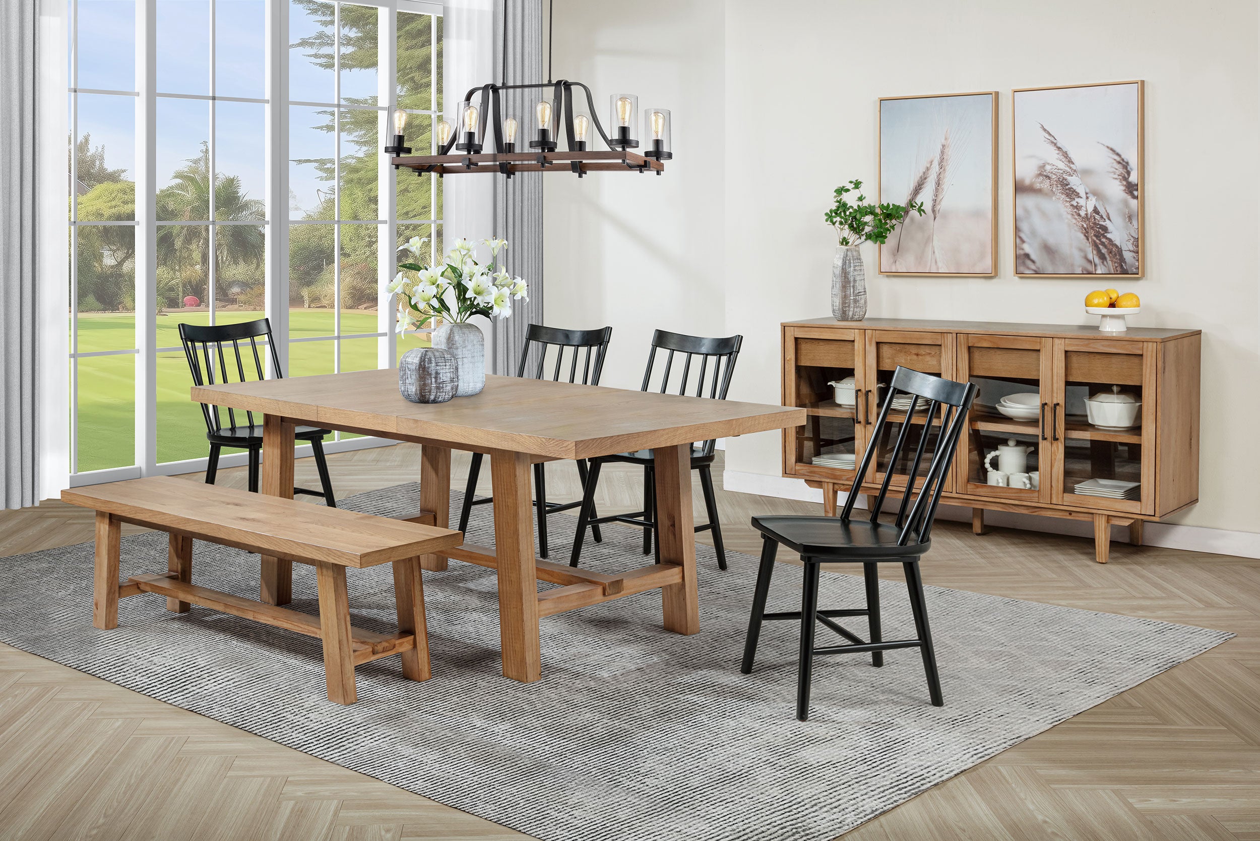 Middleton Solid Wood Dining Side Chair Black (Set of 2)-