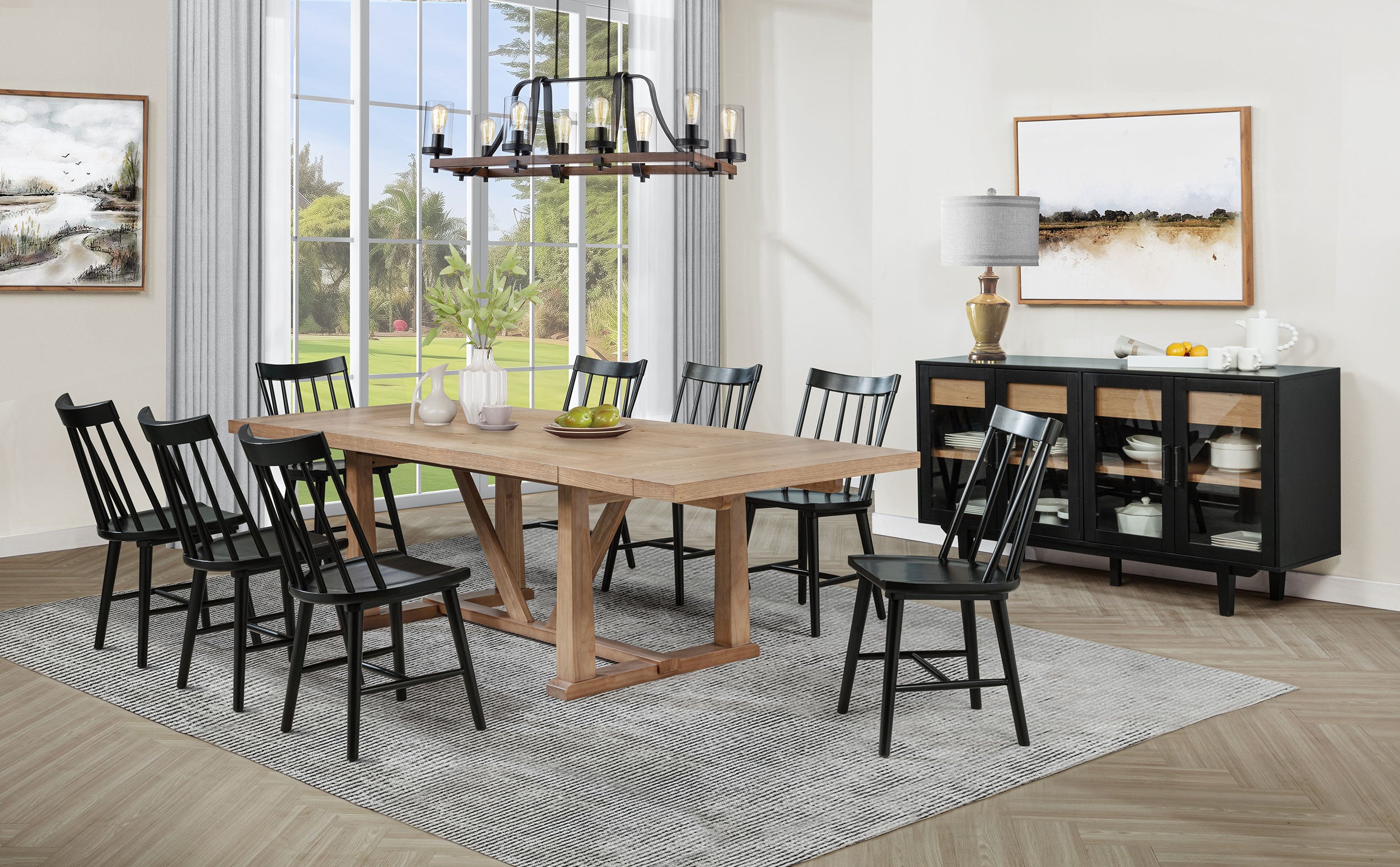 Middleton Solid Wood Dining Side Chair Black (Set of 2)-