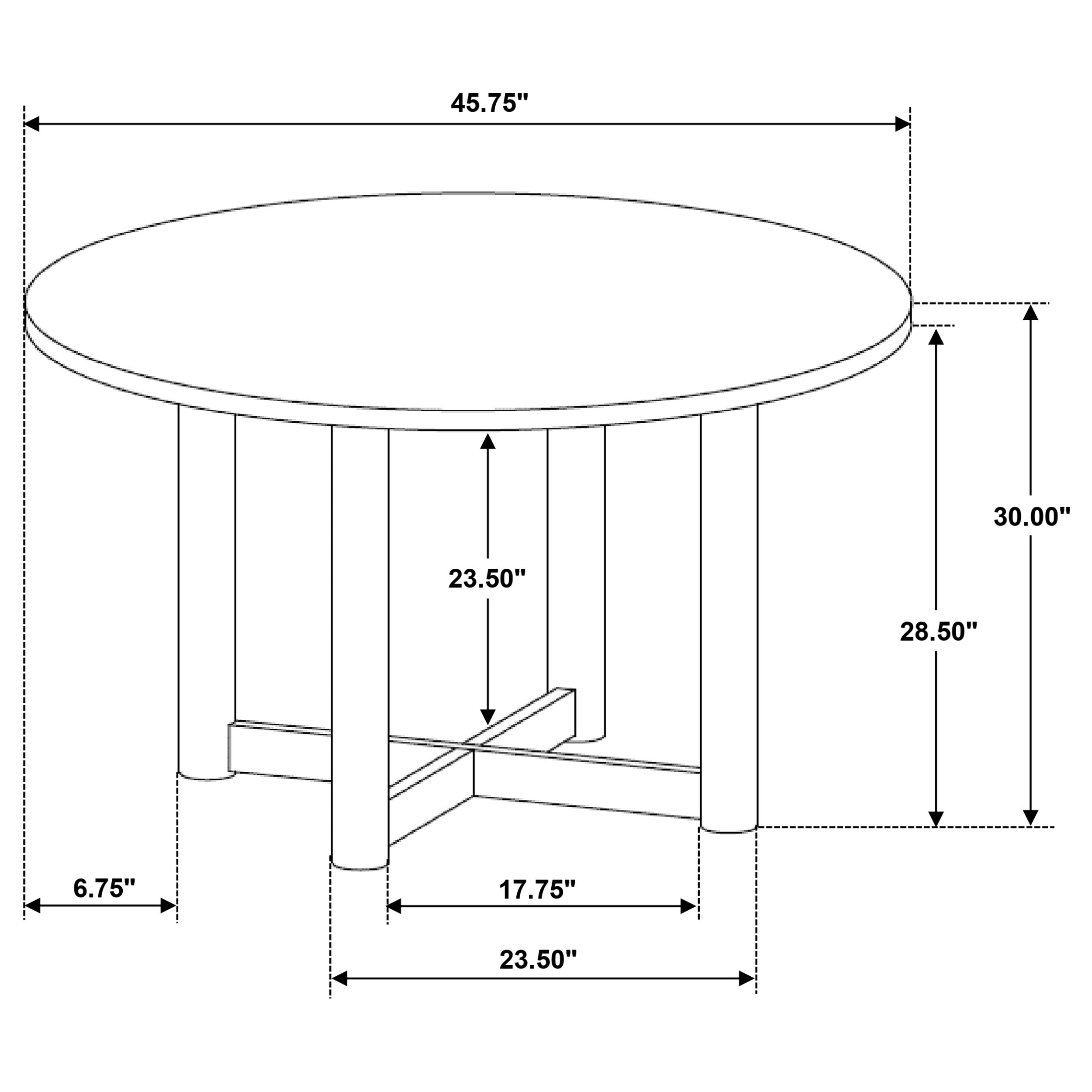 Crestmore 5-piece 46-inch Round Wood Dining Table Set Walnut-