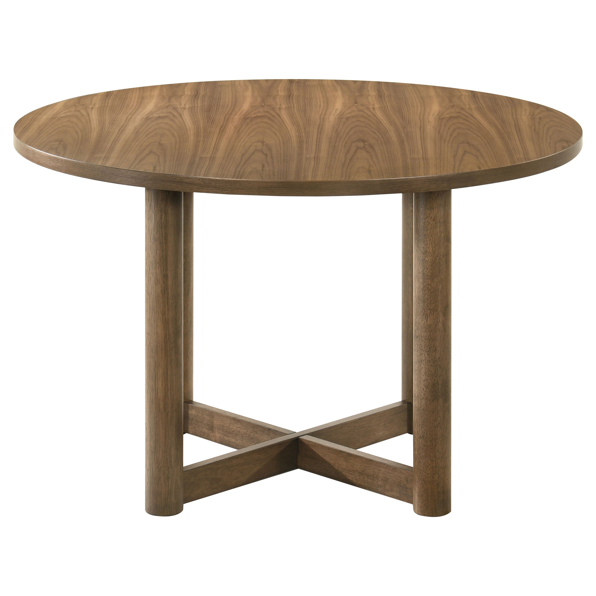 Crestmore 46-inch Round Wood Dining Table Walnut-