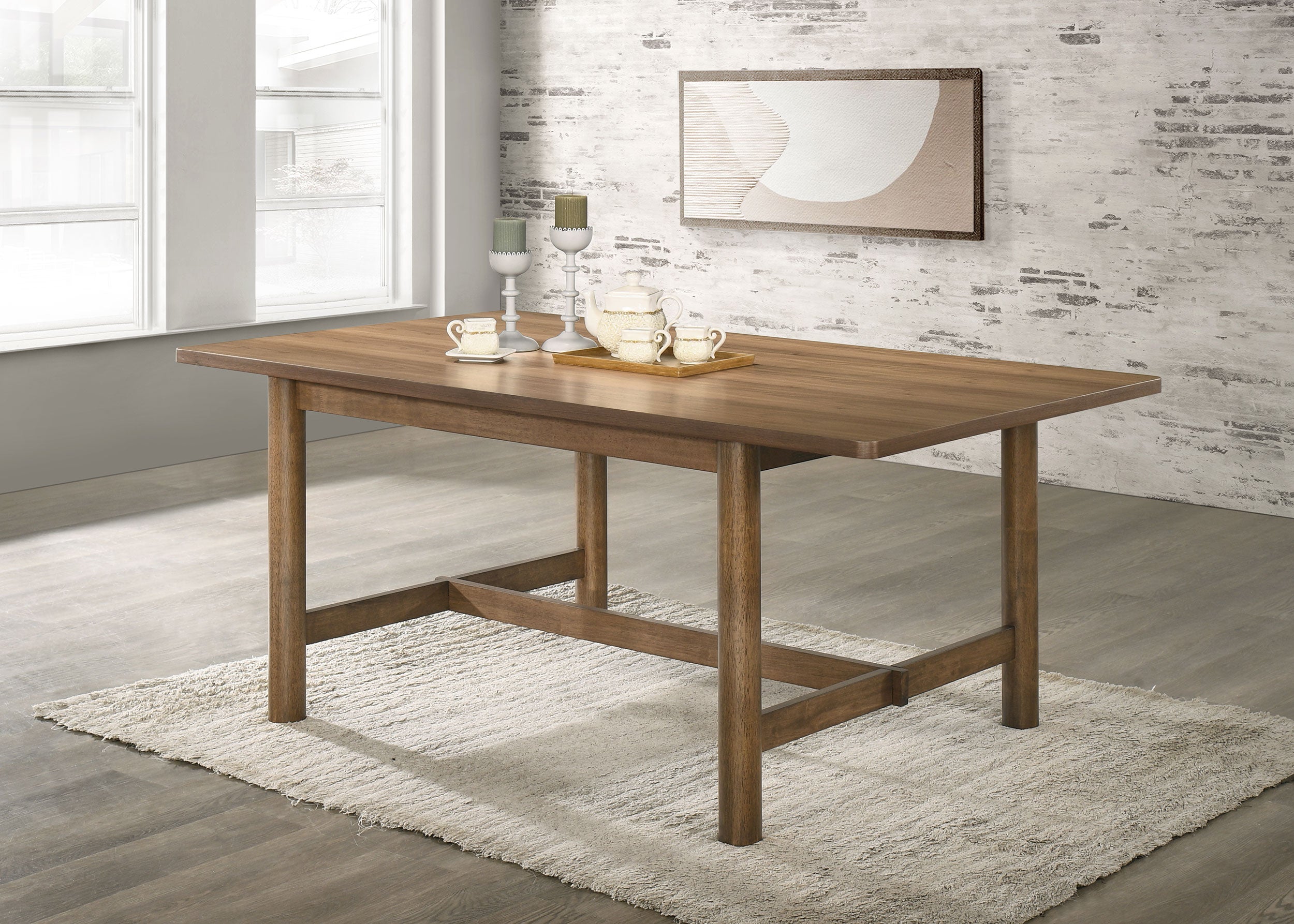 Crestmore 71-inch Rectangular Wood Dining Table Walnut-