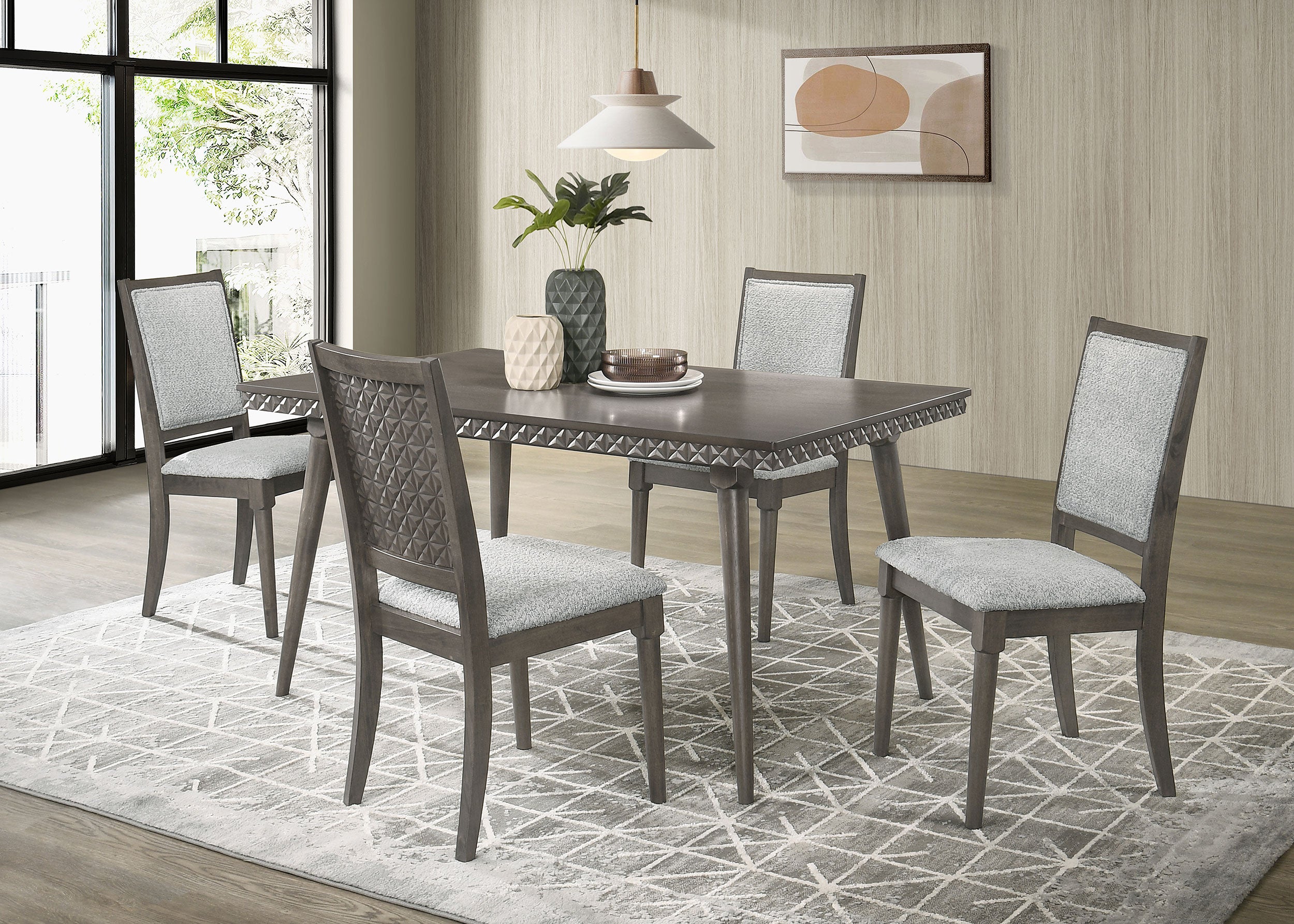 Onslow 5-piece 59-inch Rectangular Dining Set Dark Brown-