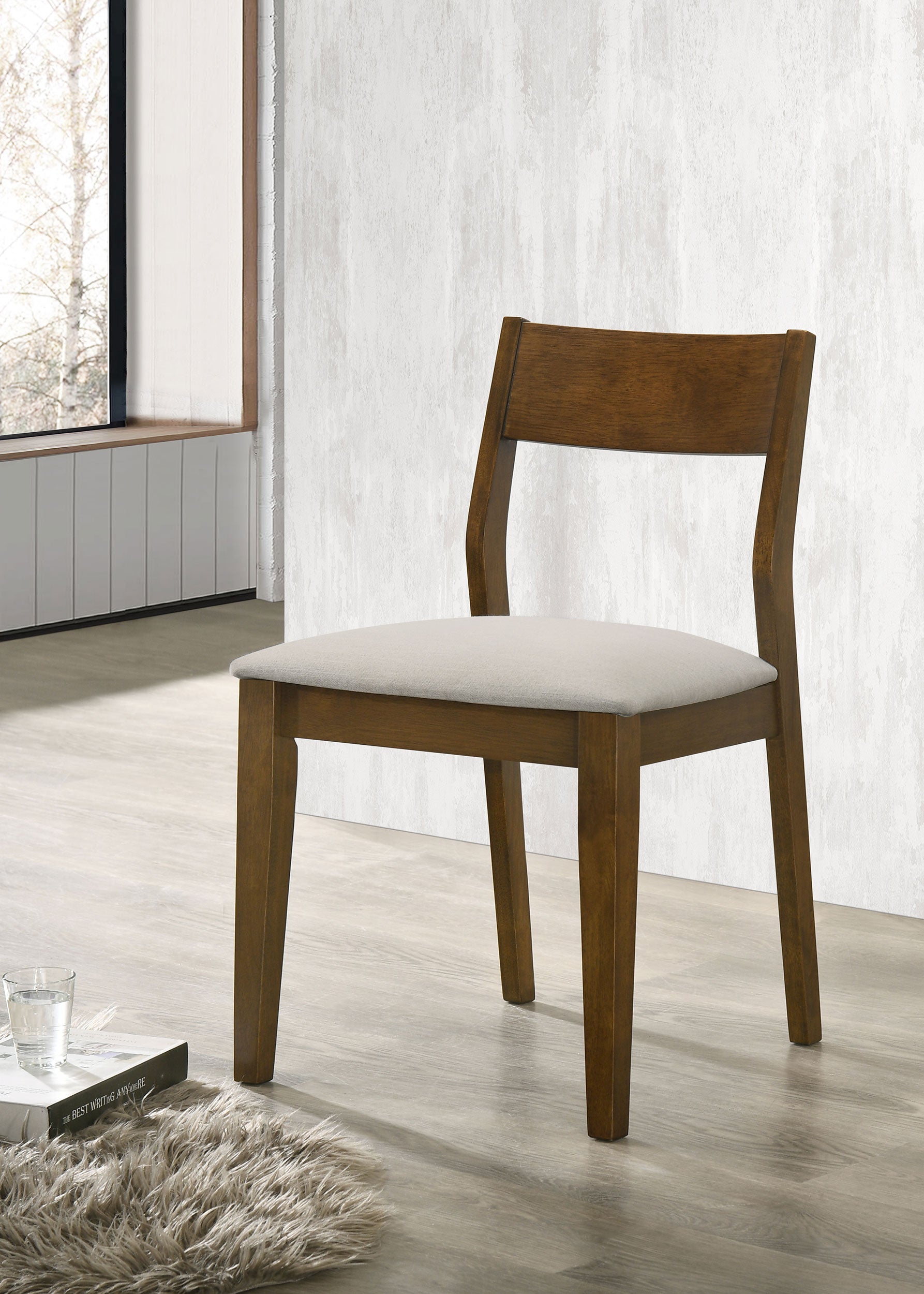 Almonte Dining Chair Upholstered Seat Dark Brown (Set of 2)-