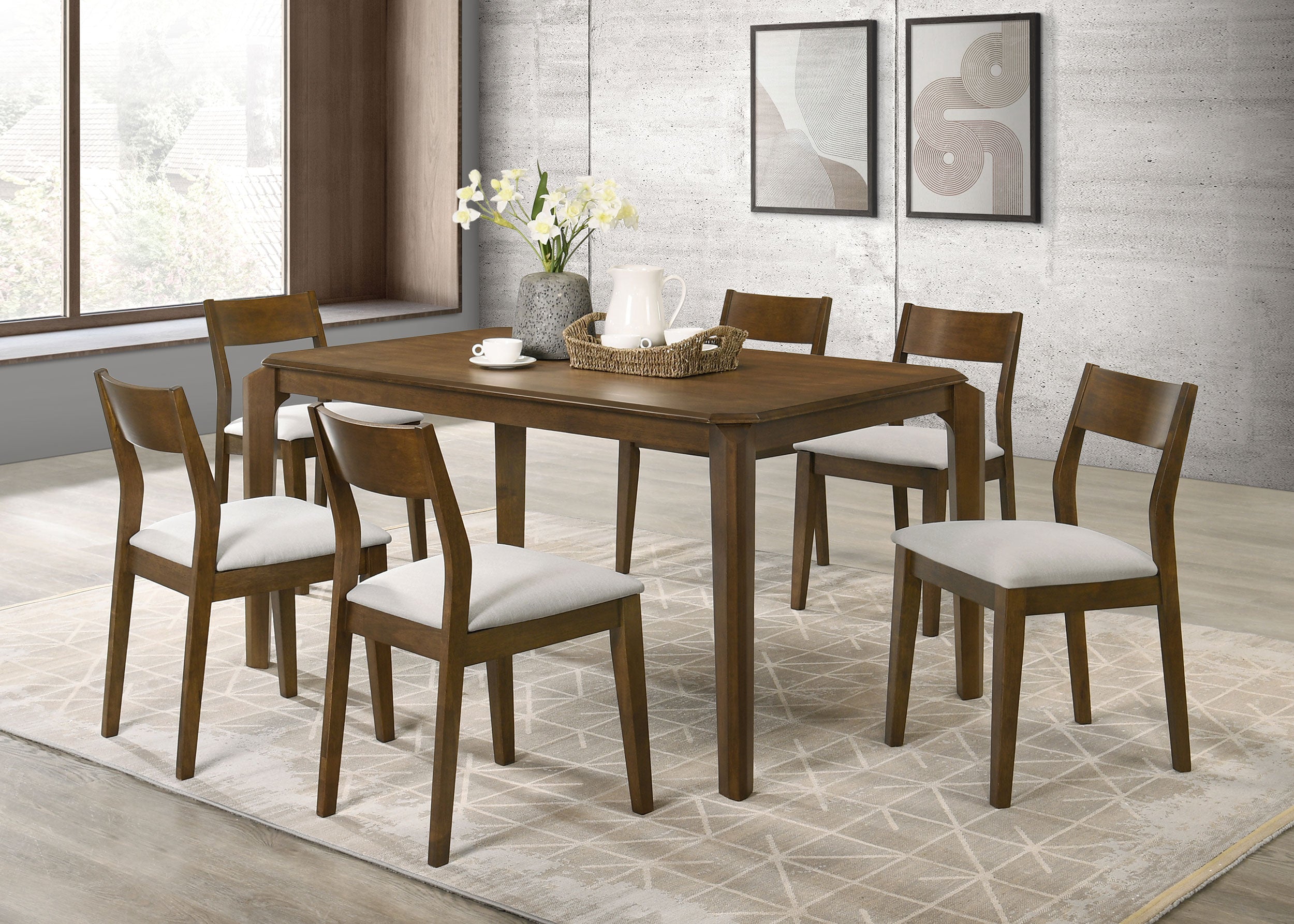 Almonte Dining Chair Upholstered Seat Dark Brown (Set of 2)-