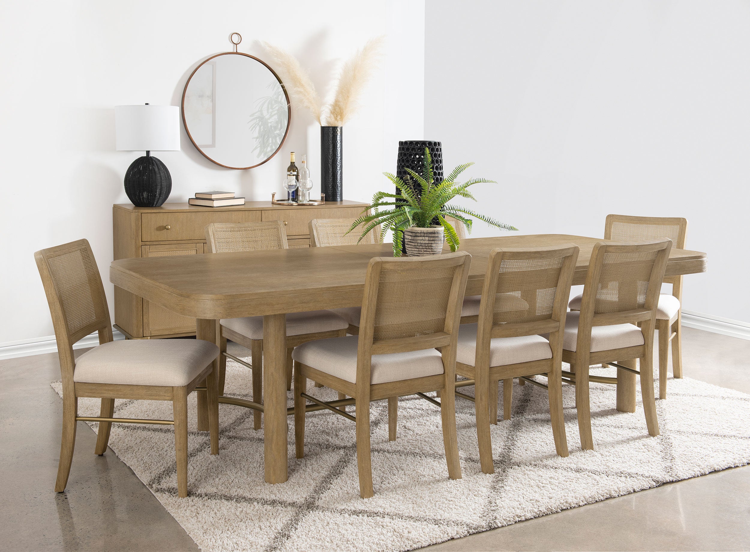 Arini Rattan Cane Dining Side Chair Sand Wash (Set of 2)-