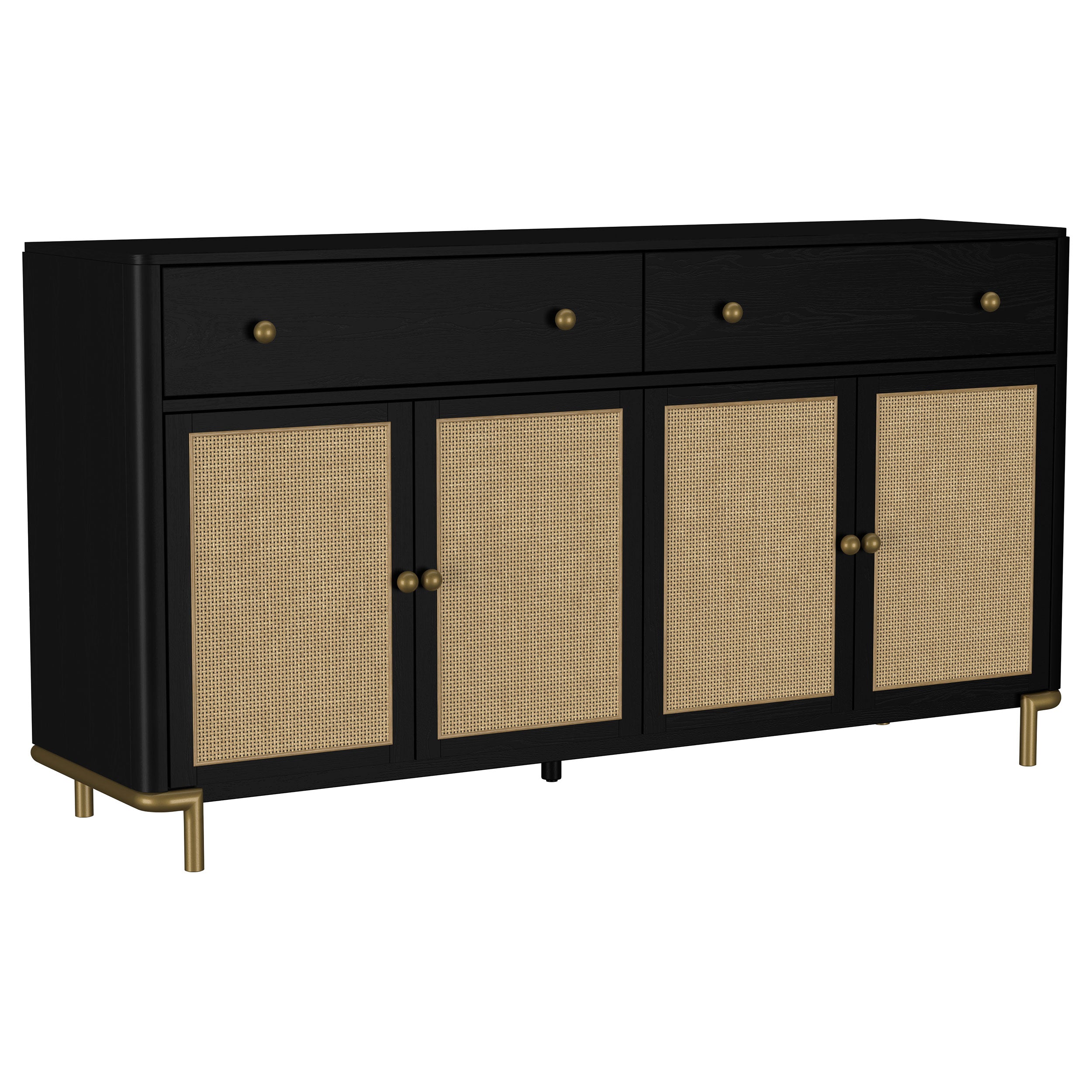Arini 2-drawer Cane Door Dining Sideboard Server Black-