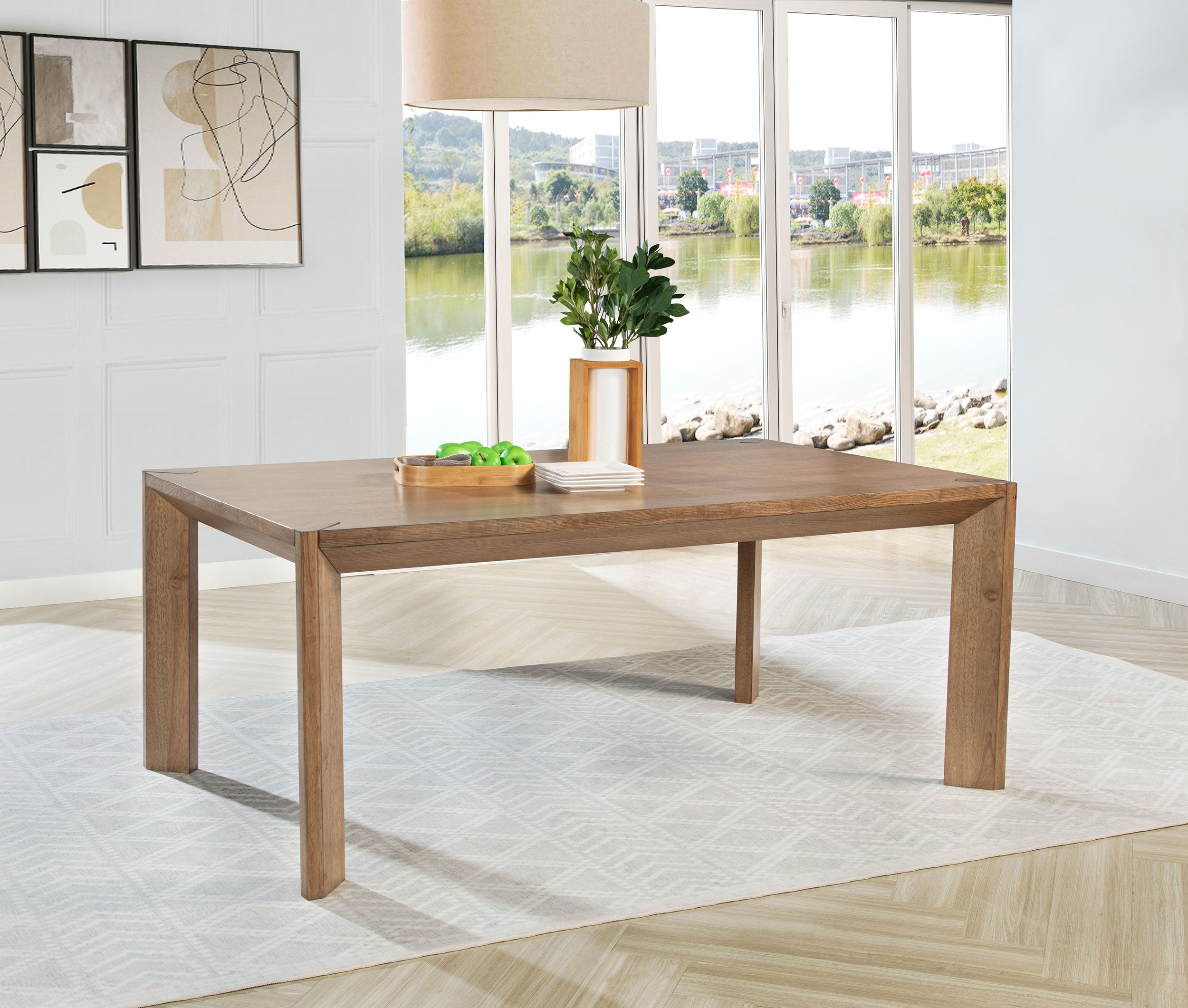Bruner 72-inch Rectangular Wood Dining Table Natural Brown-