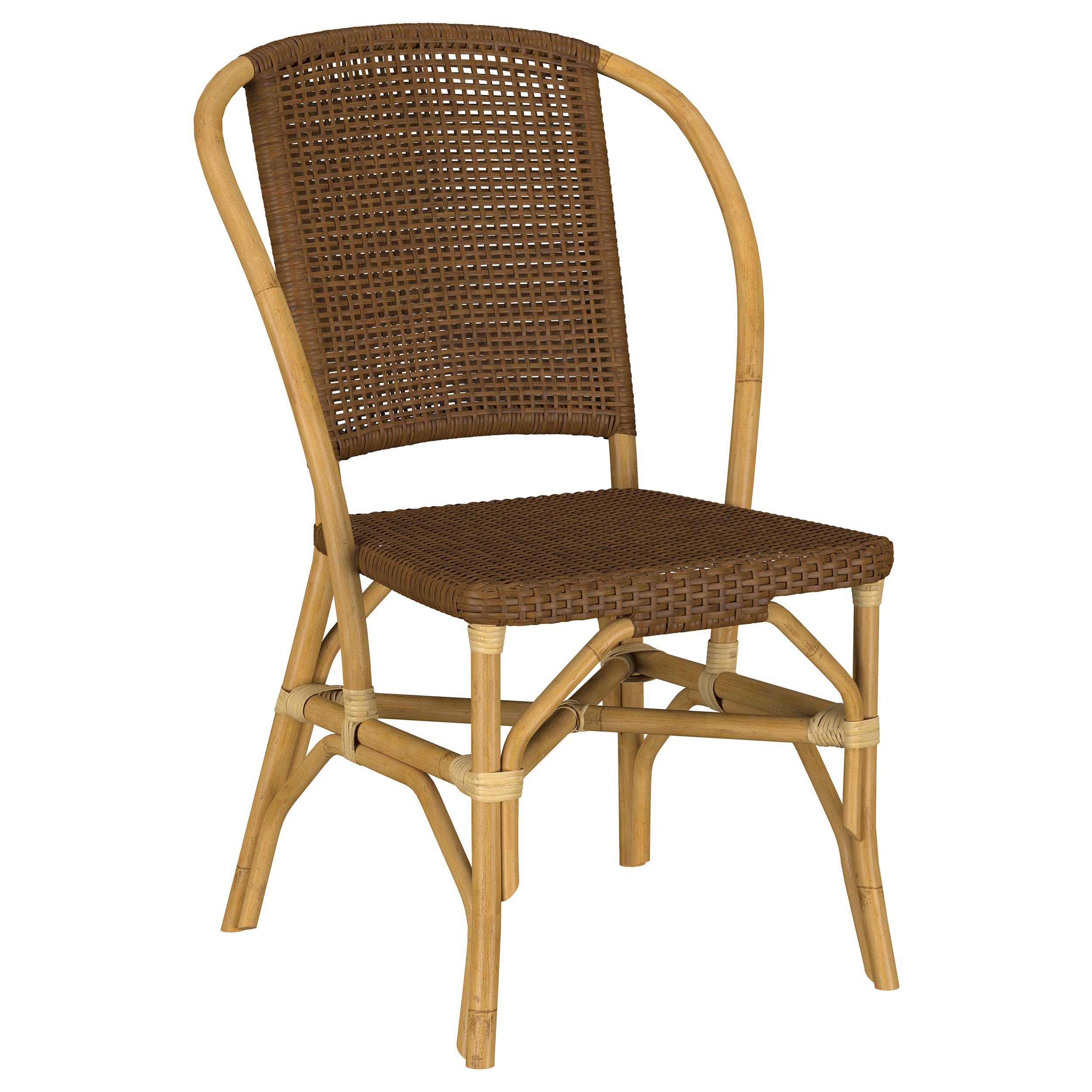 Lexley Woven Rattan Dining Side Chair Brown (Set of 2)-