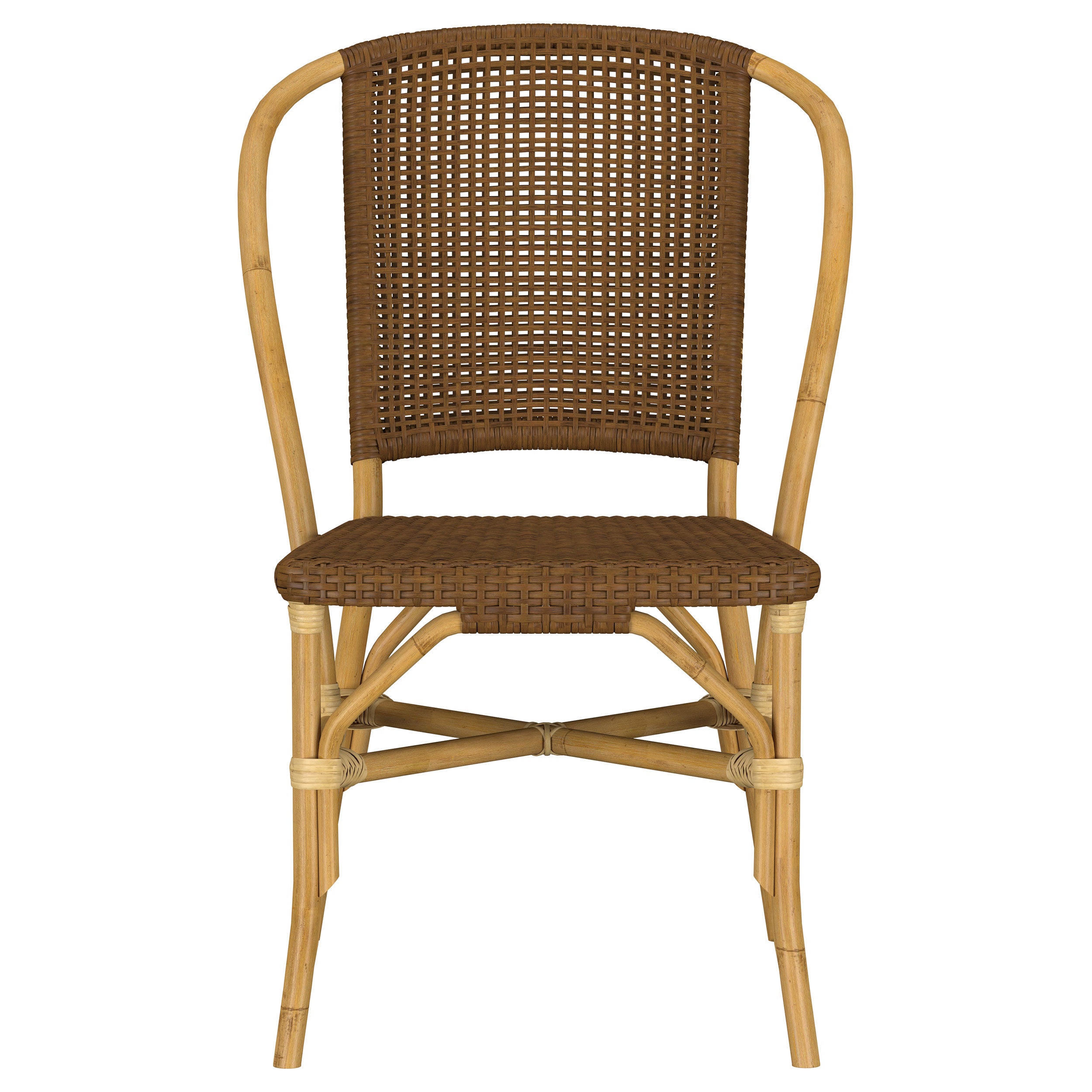Lexley Woven Rattan Dining Side Chair Brown (Set of 2)-