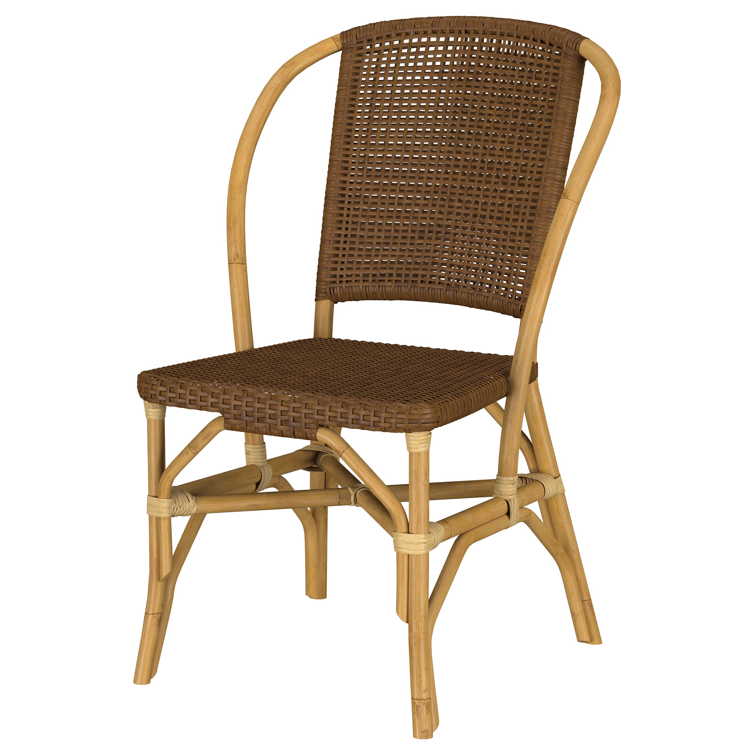 Lexley Woven Rattan Dining Side Chair Brown (Set of 2)-