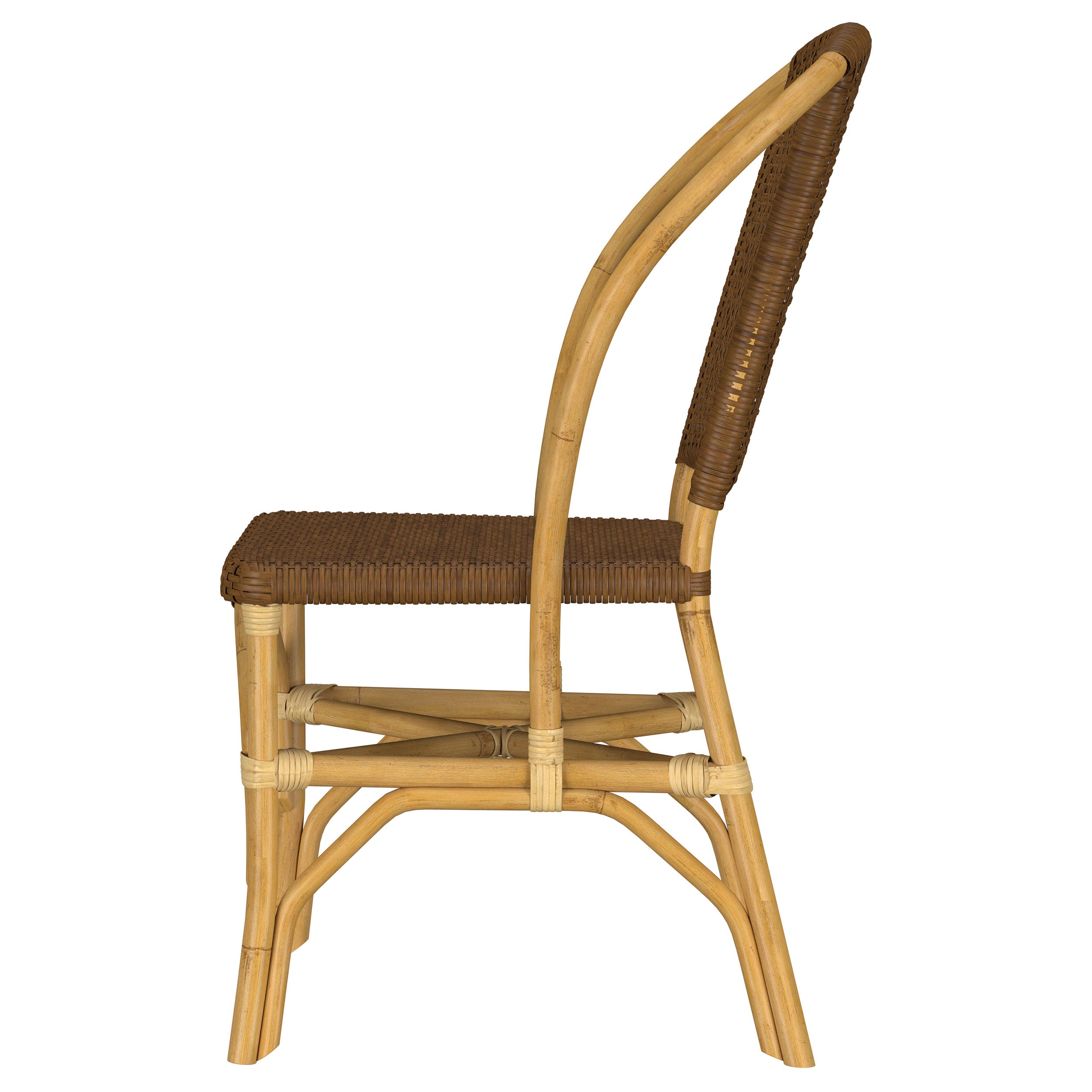 Lexley Woven Rattan Dining Side Chair Brown (Set of 2)-