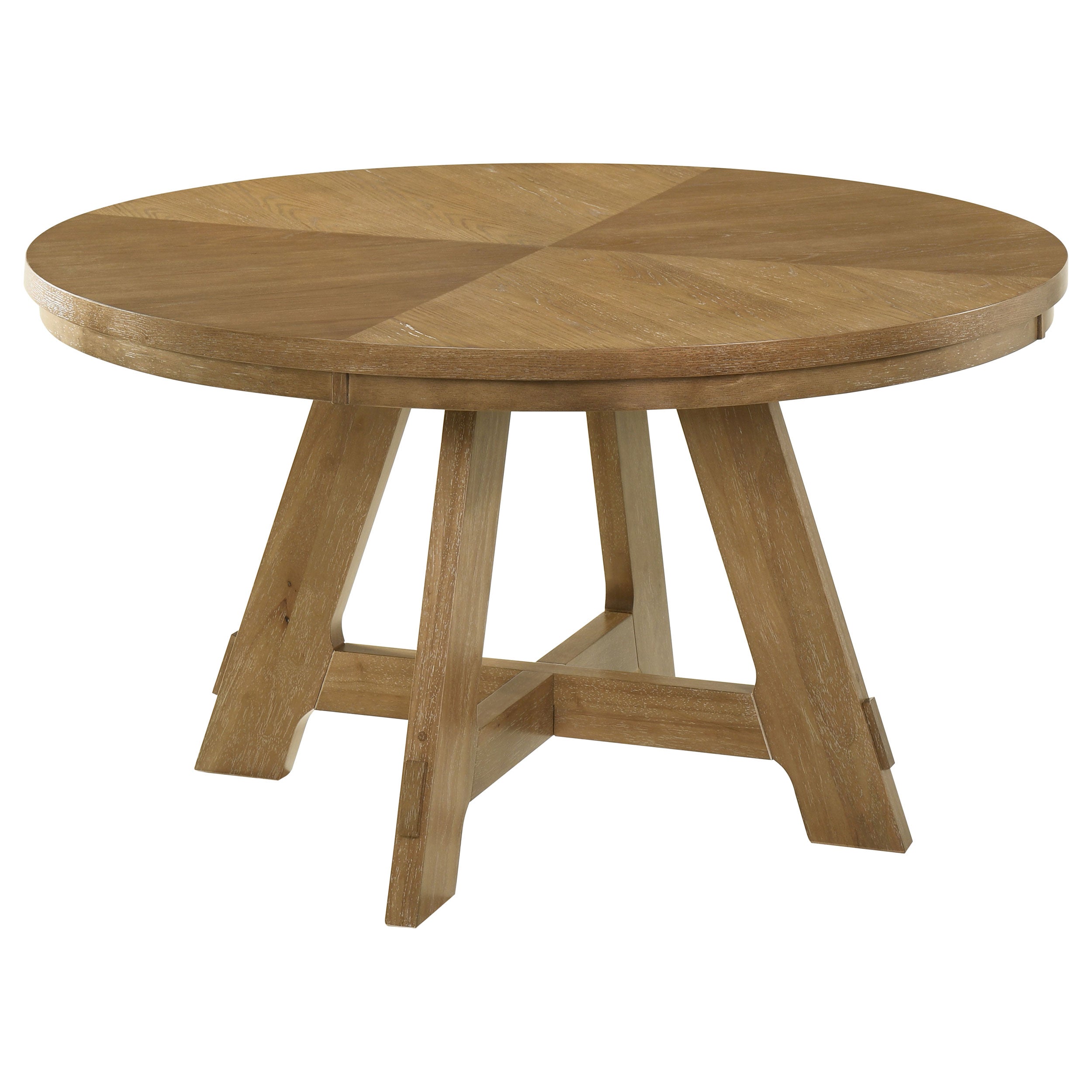 Danvers Round 54-inch Wood Dining Table Brown Oak-