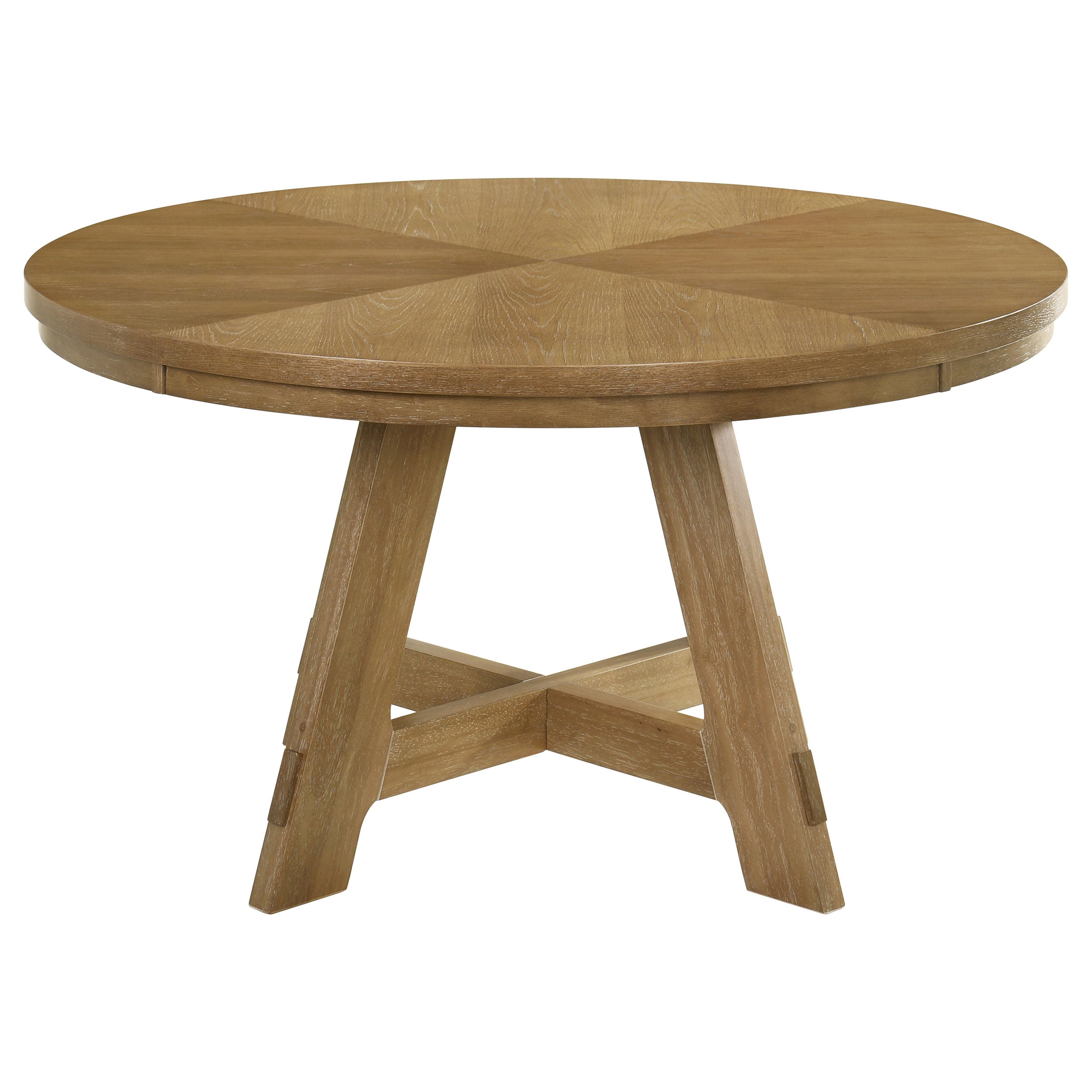 Danvers Round 54-inch Wood Dining Table Brown Oak-