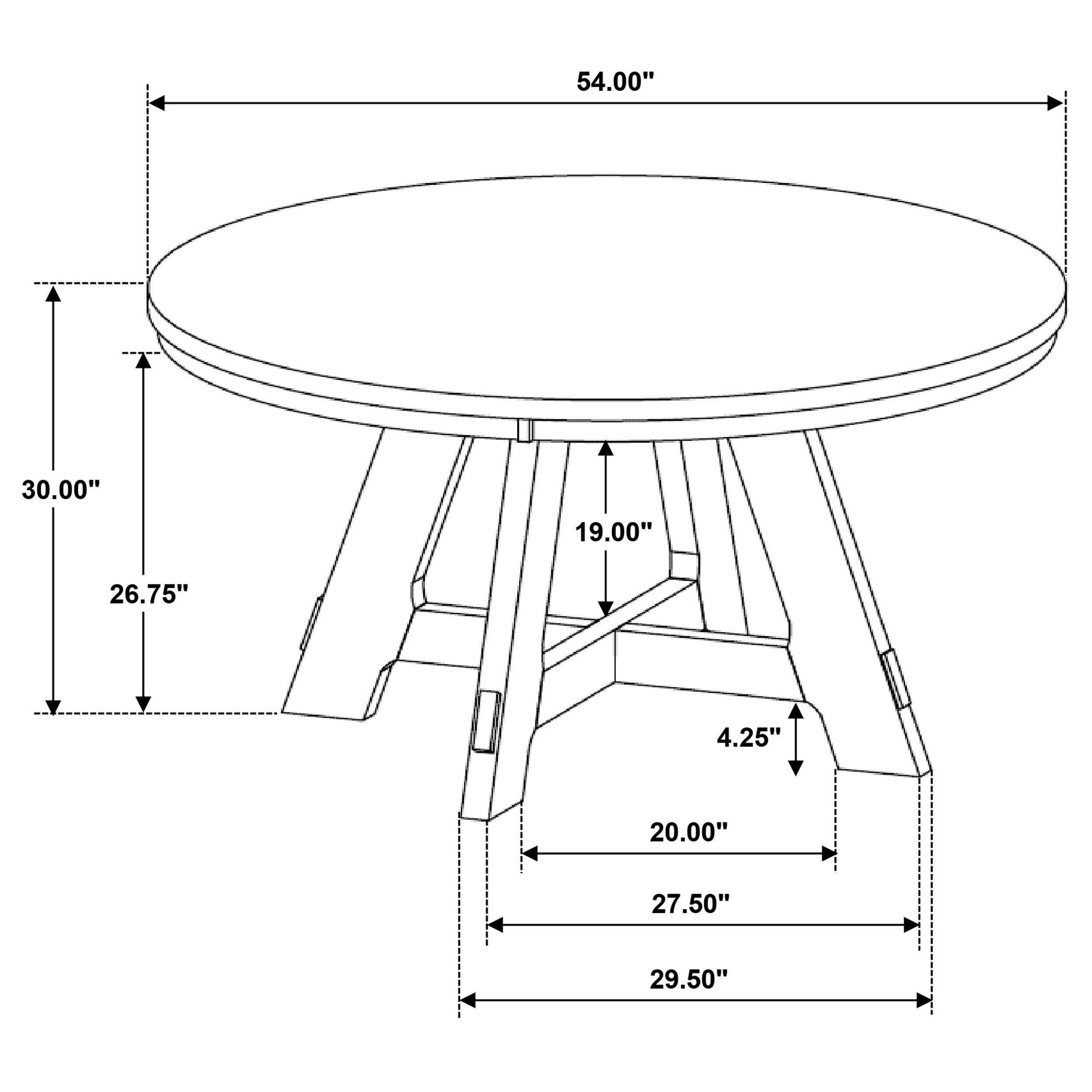 Danvers Round 54-inch Wood Dining Table Brown Oak-