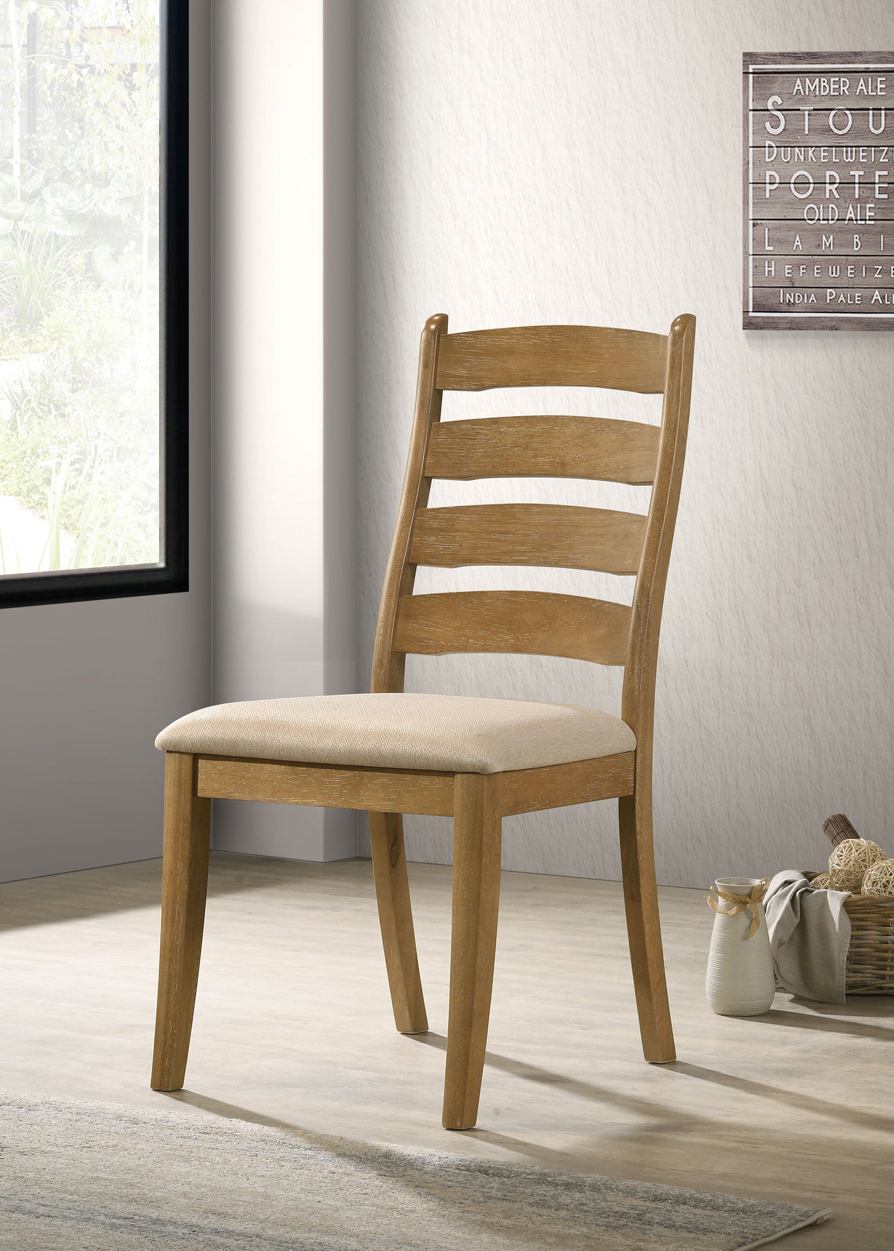 Danvers Wood Dining Side Chair Brown Oak (Set of 2)-