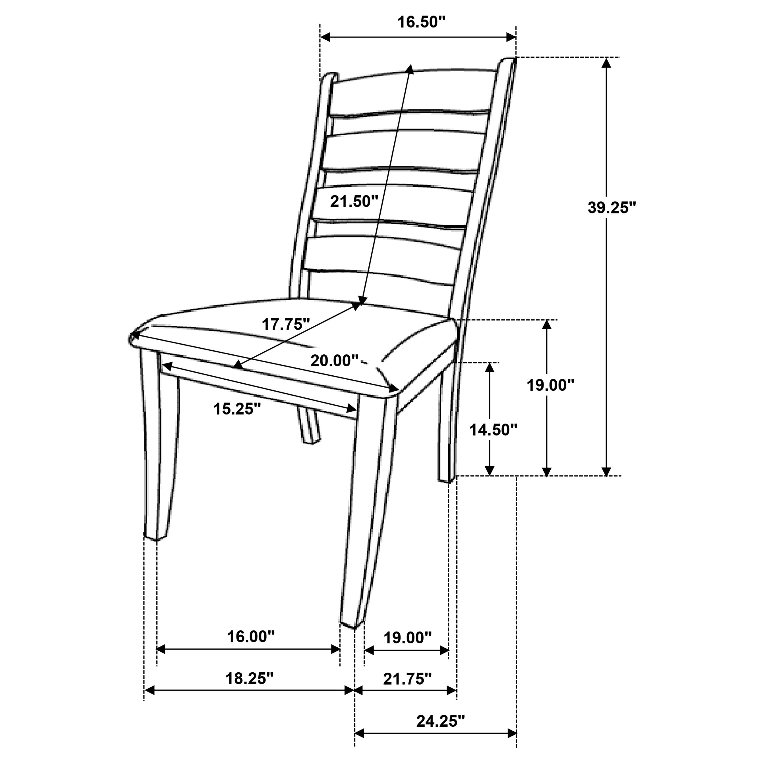 Danvers Wood Dining Side Chair Brown Oak (Set of 2)-