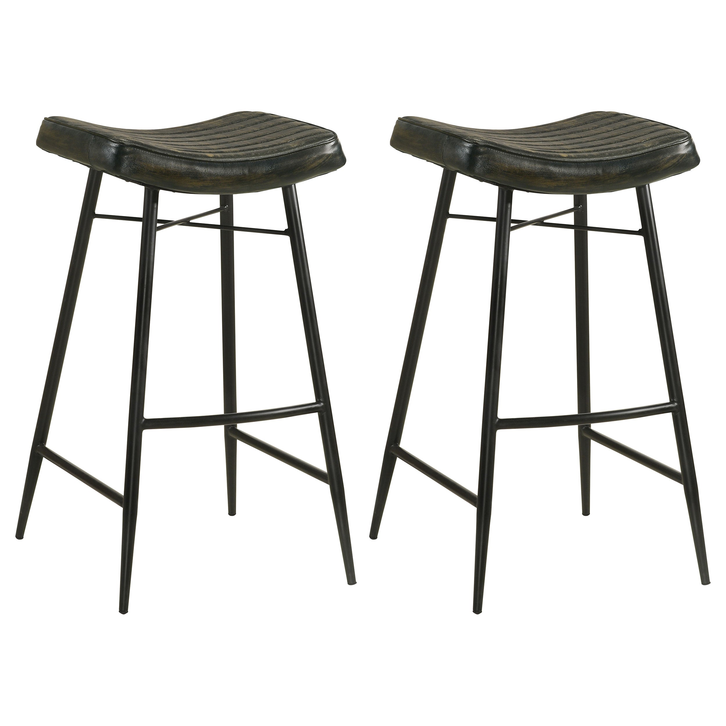 Bayu Leather Upholstered Bar Stool Espresso (Set of 2)-