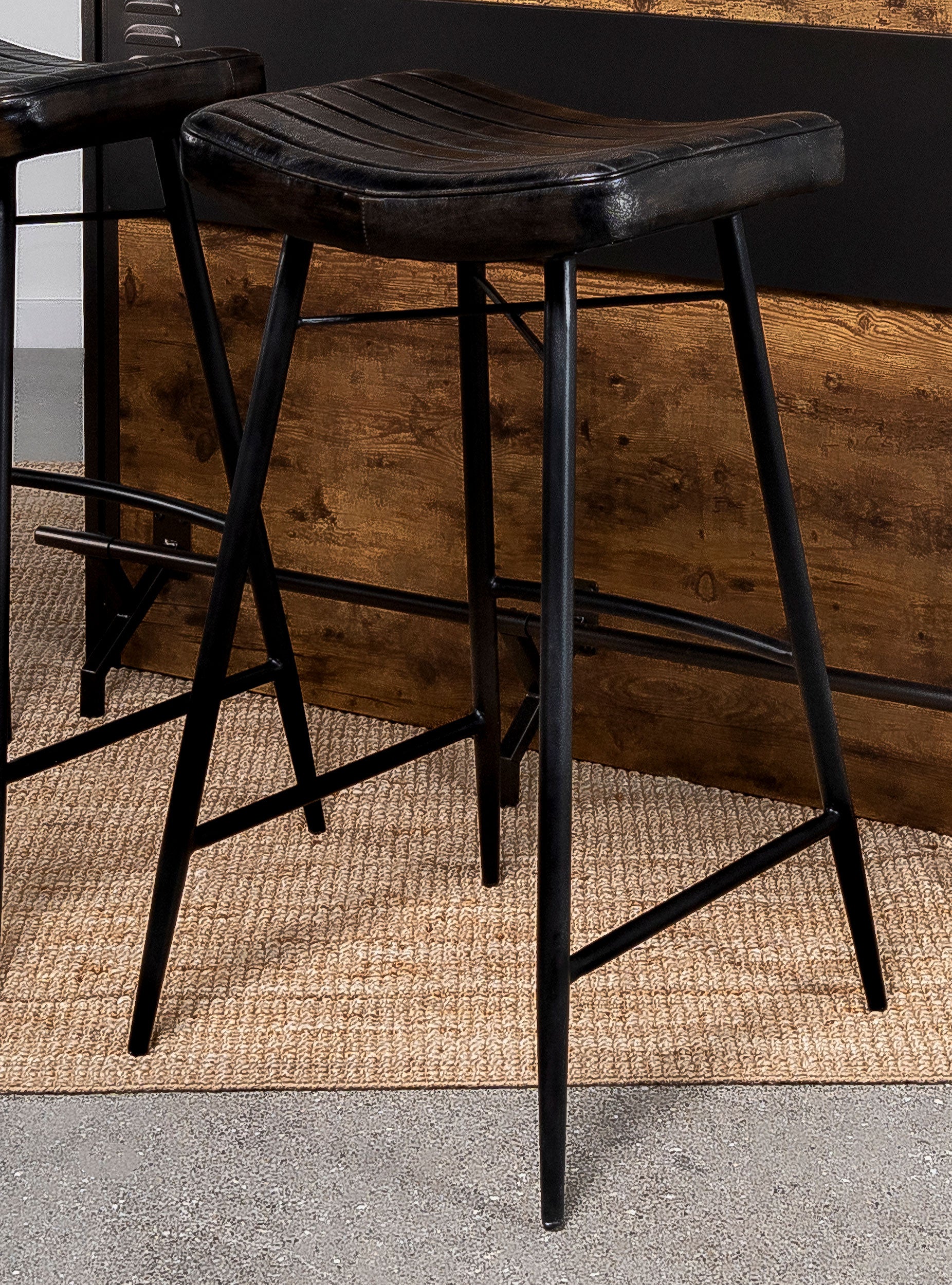 Bayu Leather Upholstered Bar Stool Espresso (Set of 2)-