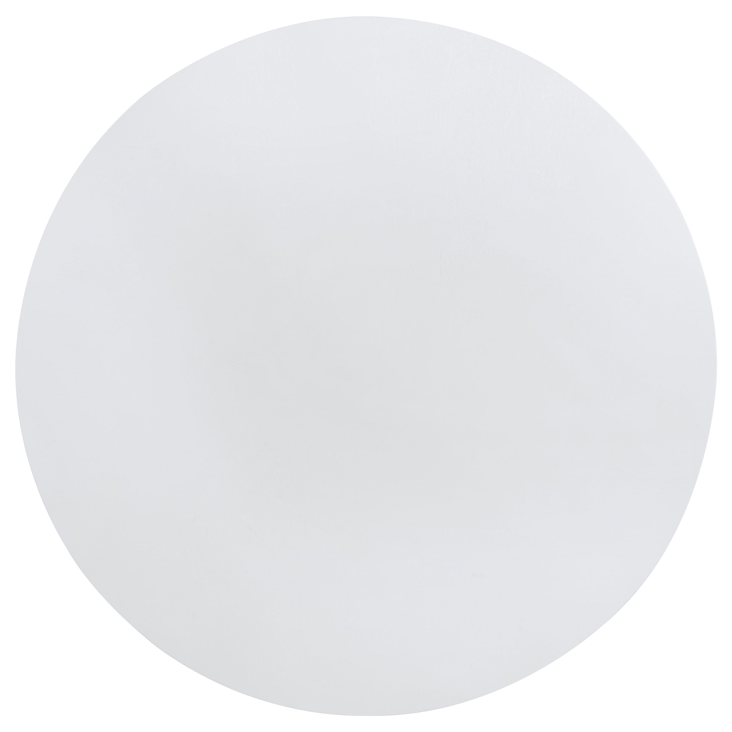 Judd 54-inch Round Dining Wood Table with Shelf Pearl White-