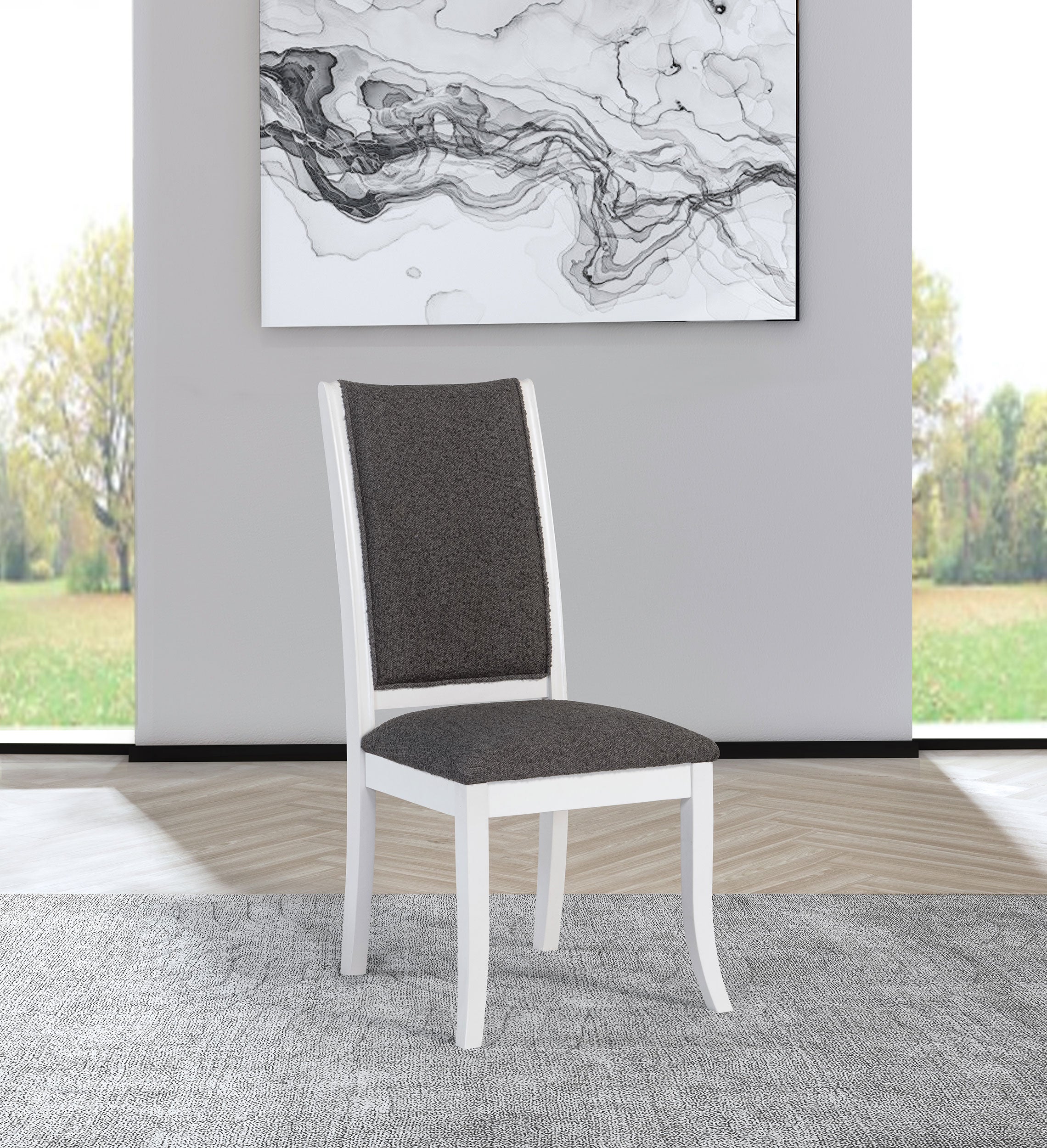 Judd Upholstered Dining Side Chair Pearl White (Set of 2)-