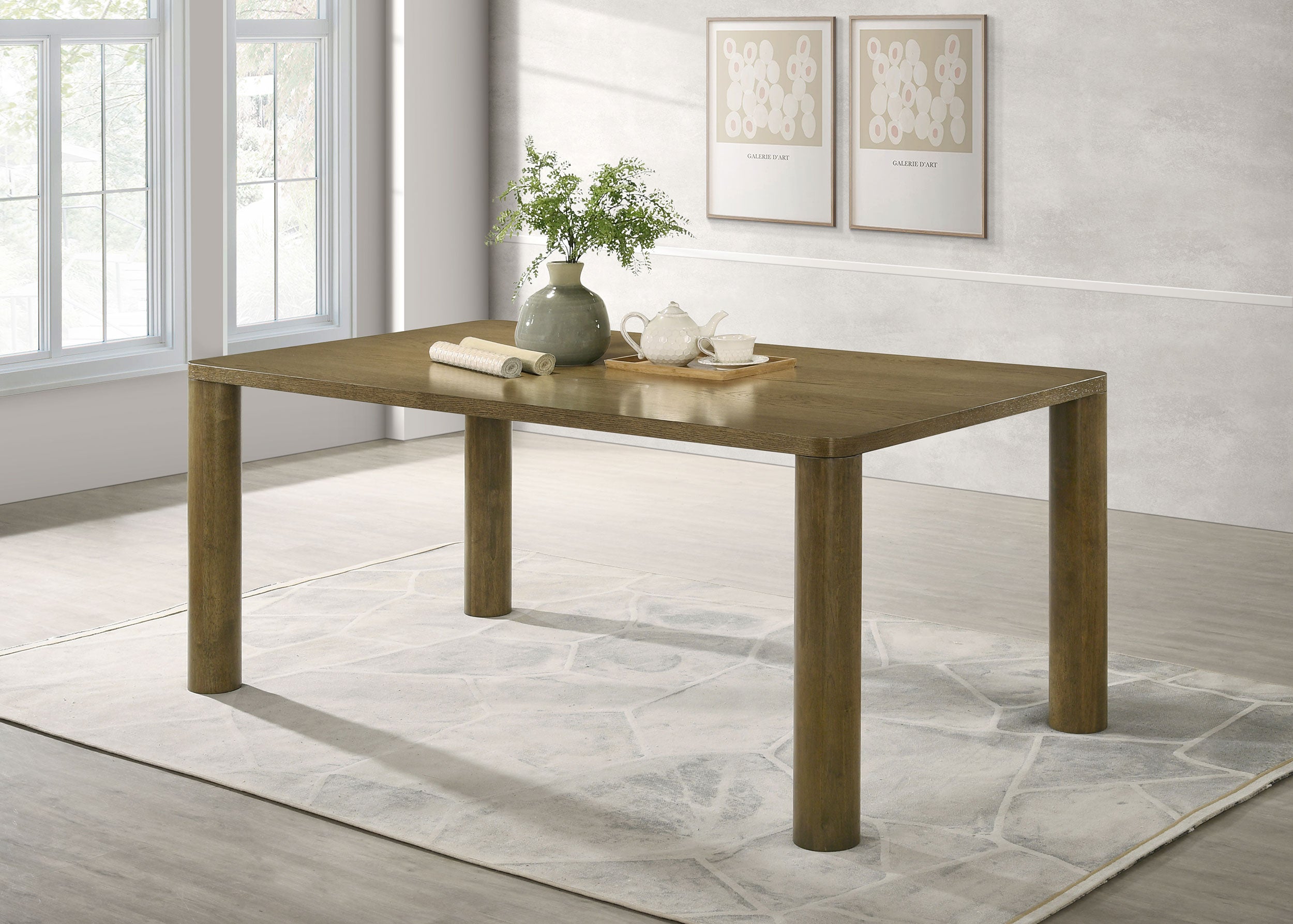 Castlewood 71-inch Rectangular Wood Dining Table Brown Oak-
