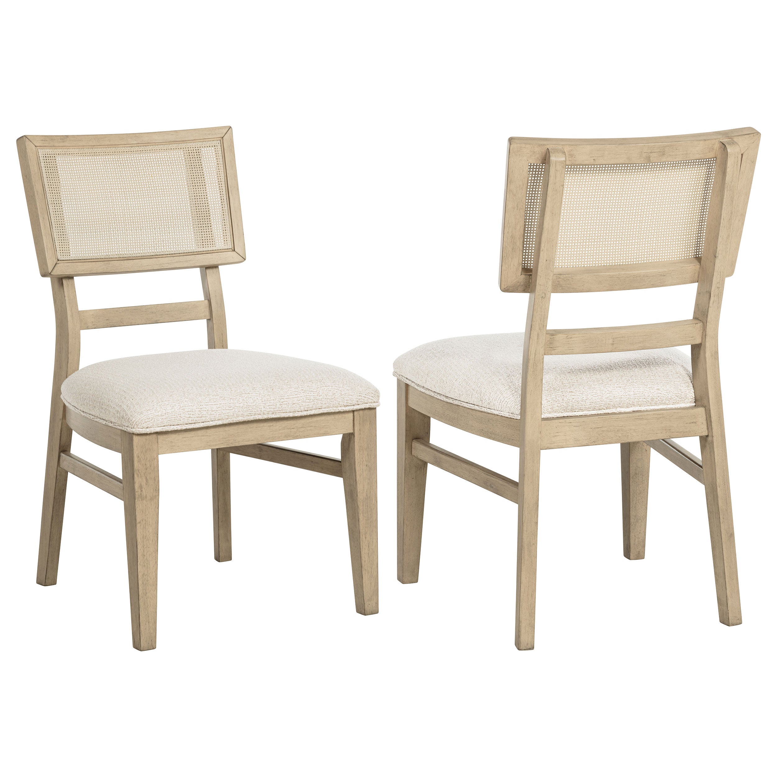 Kailani Rattan Cane Dining Side Chair Beige Oak (Set of 2)-