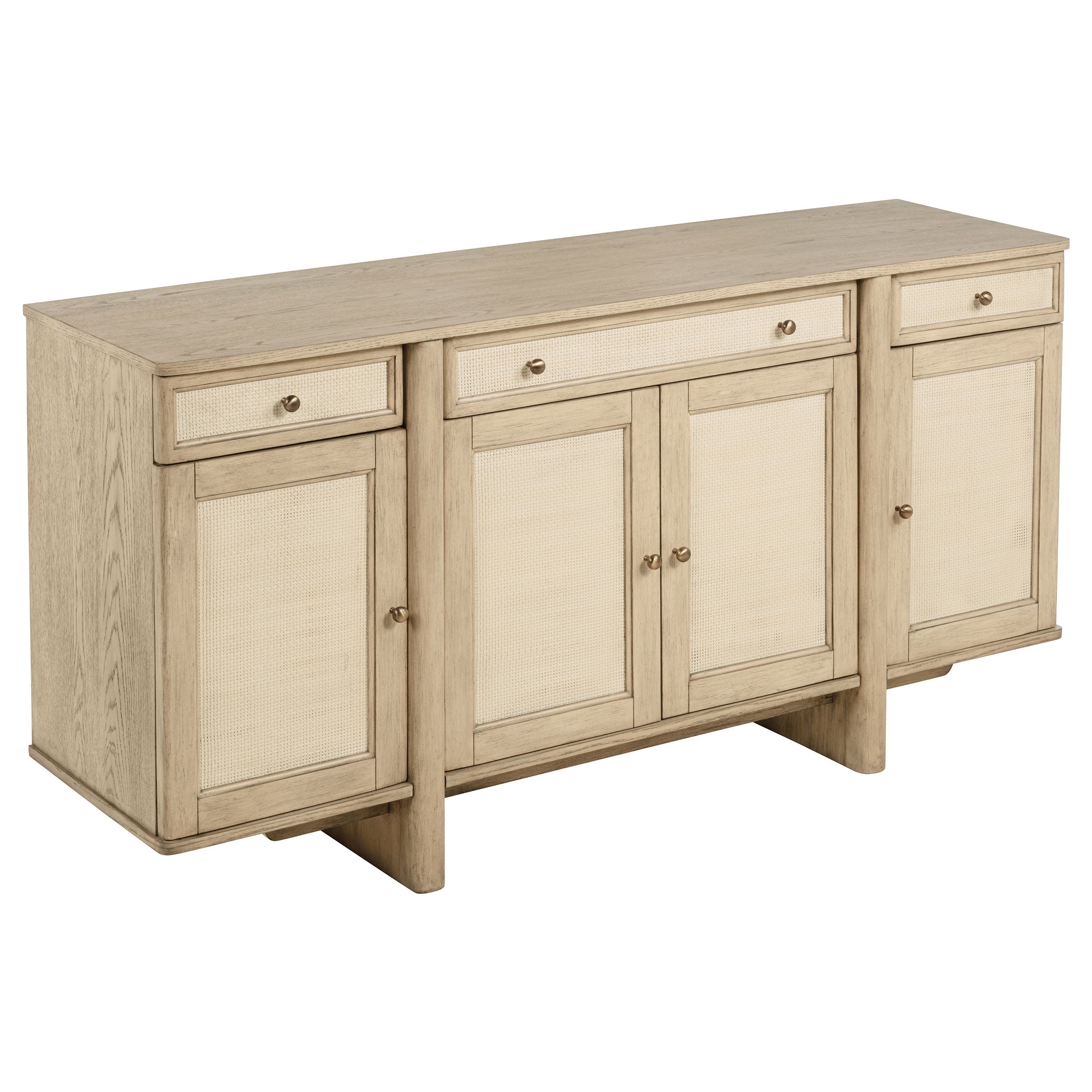 Kailani 4-door Cane Sideboard Buffet Cabinet Beige Oak-