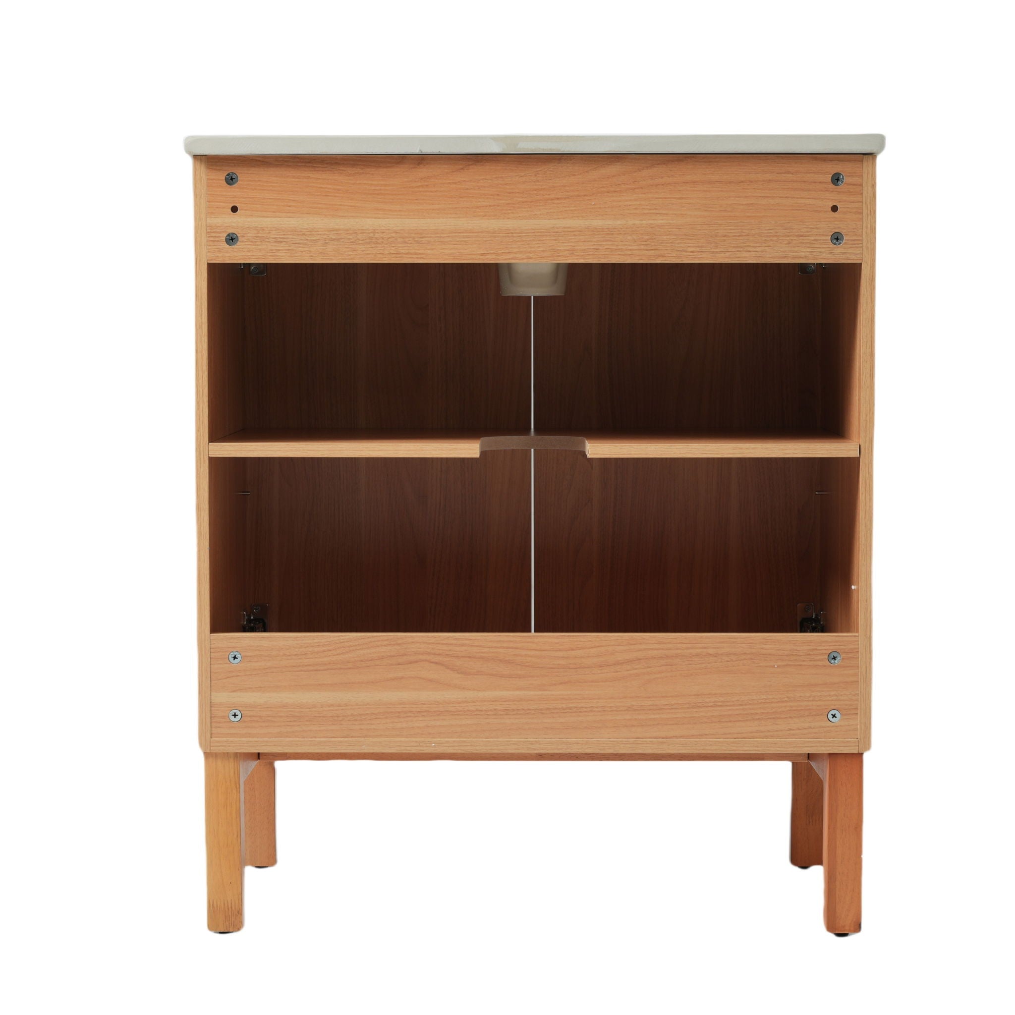 Bathroom Vanity With Sink, Minimalist Design, 45 Degrees Free Handle Doors - Antique Natural