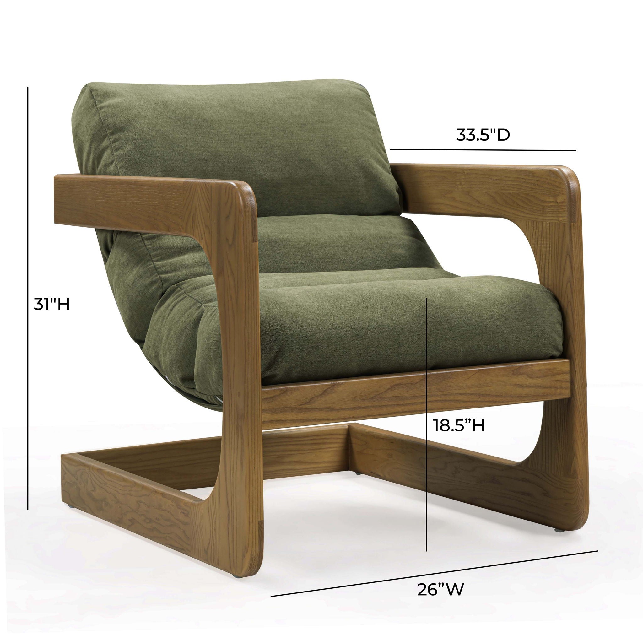 Palma - Upcycled Fabric Accent Chair - Green