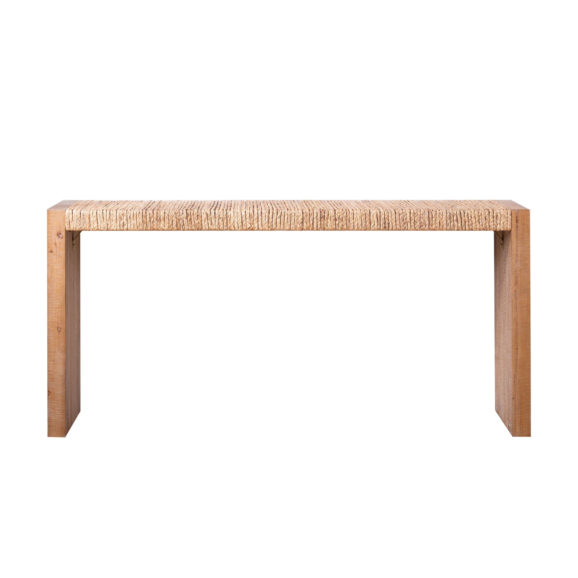 Console Table, Handwoven Top - Antique Natural / Natural