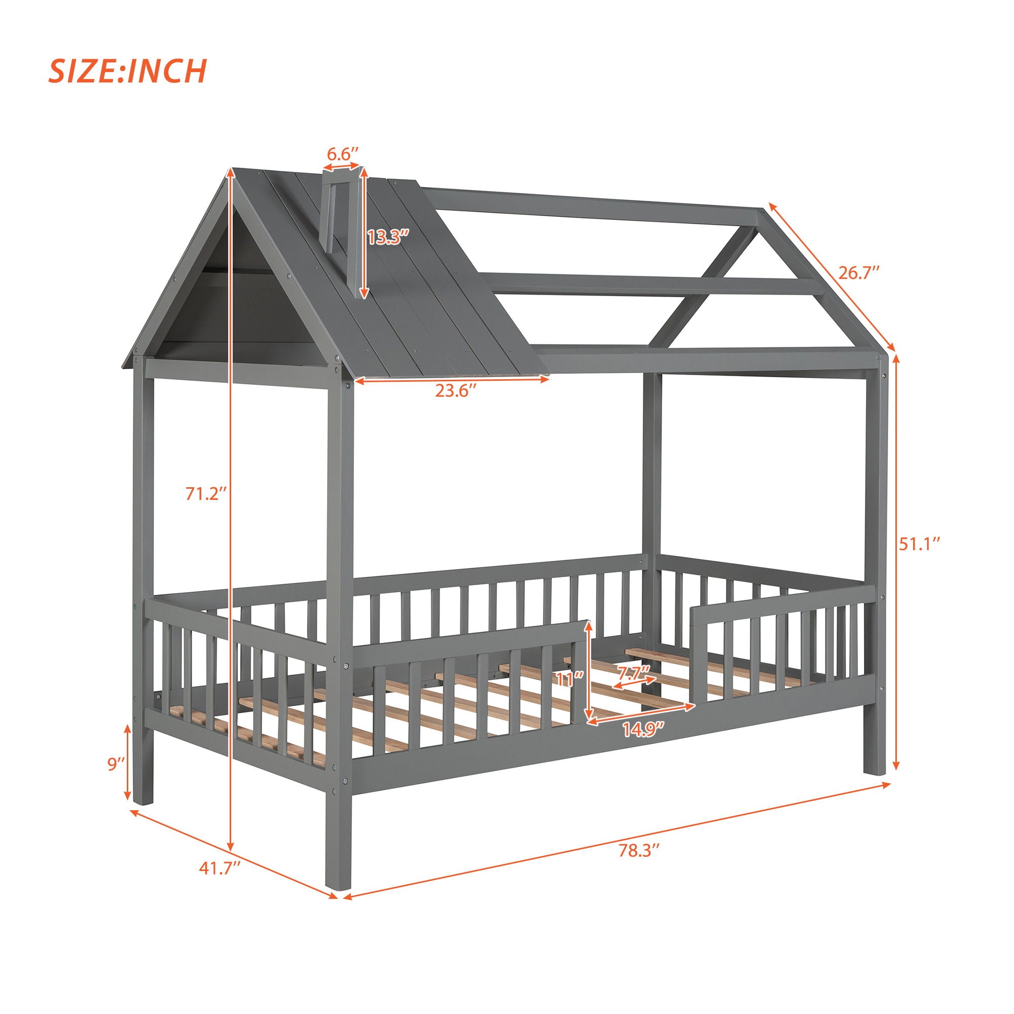 House Bed With Fence