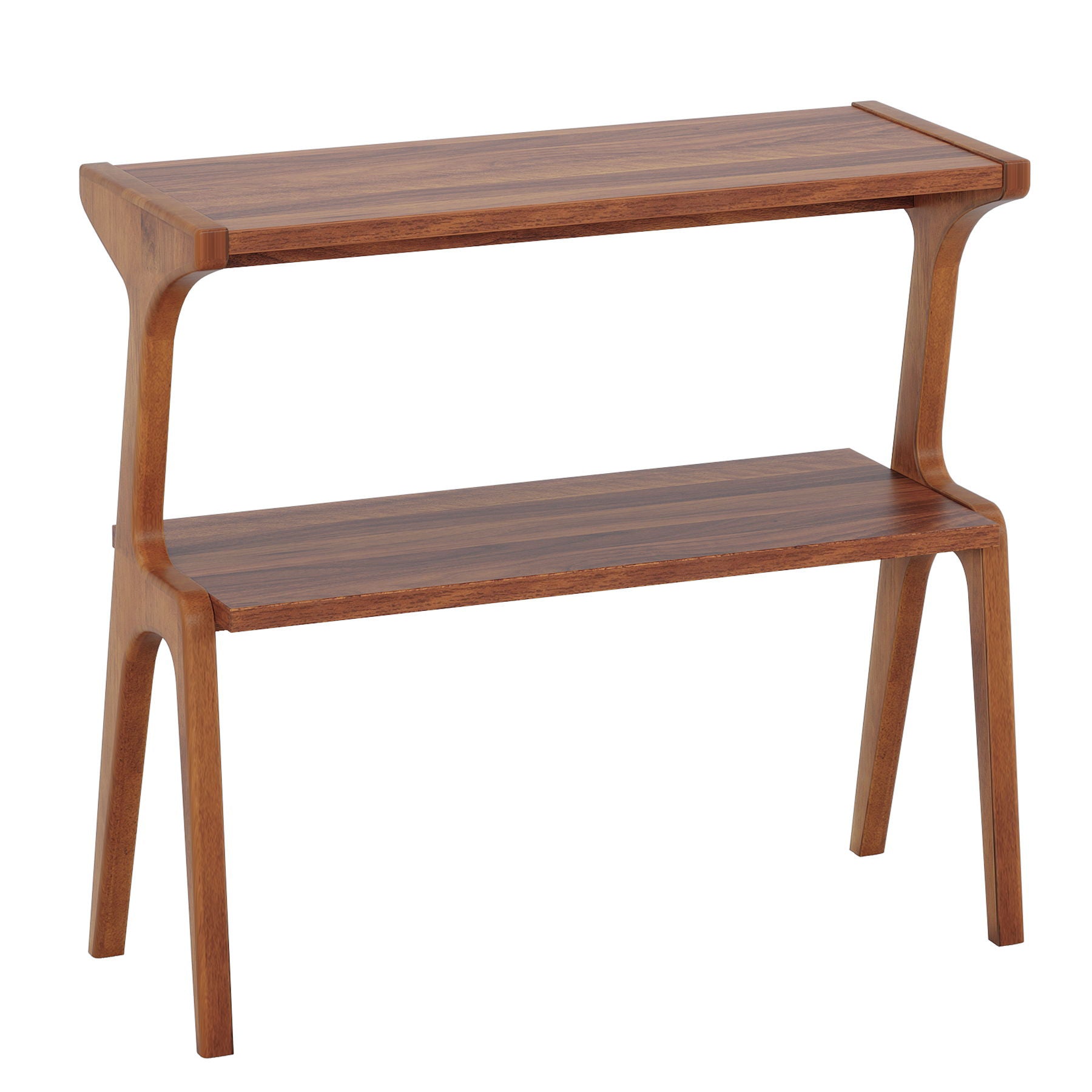 Narrow End Table With 2 Tier Shelf - Cherry
