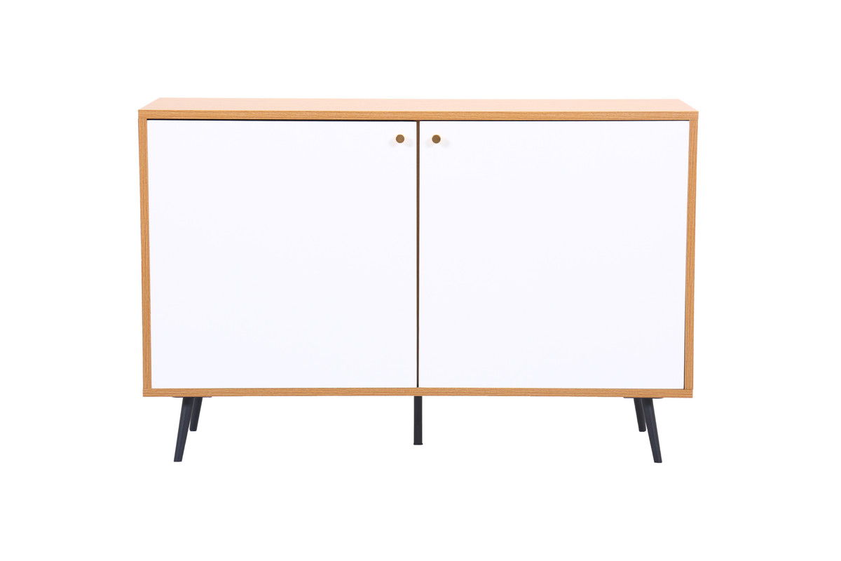 Carlotta - Storage Console Cabinet Table - Light Brown And White - Best Buy Furniture