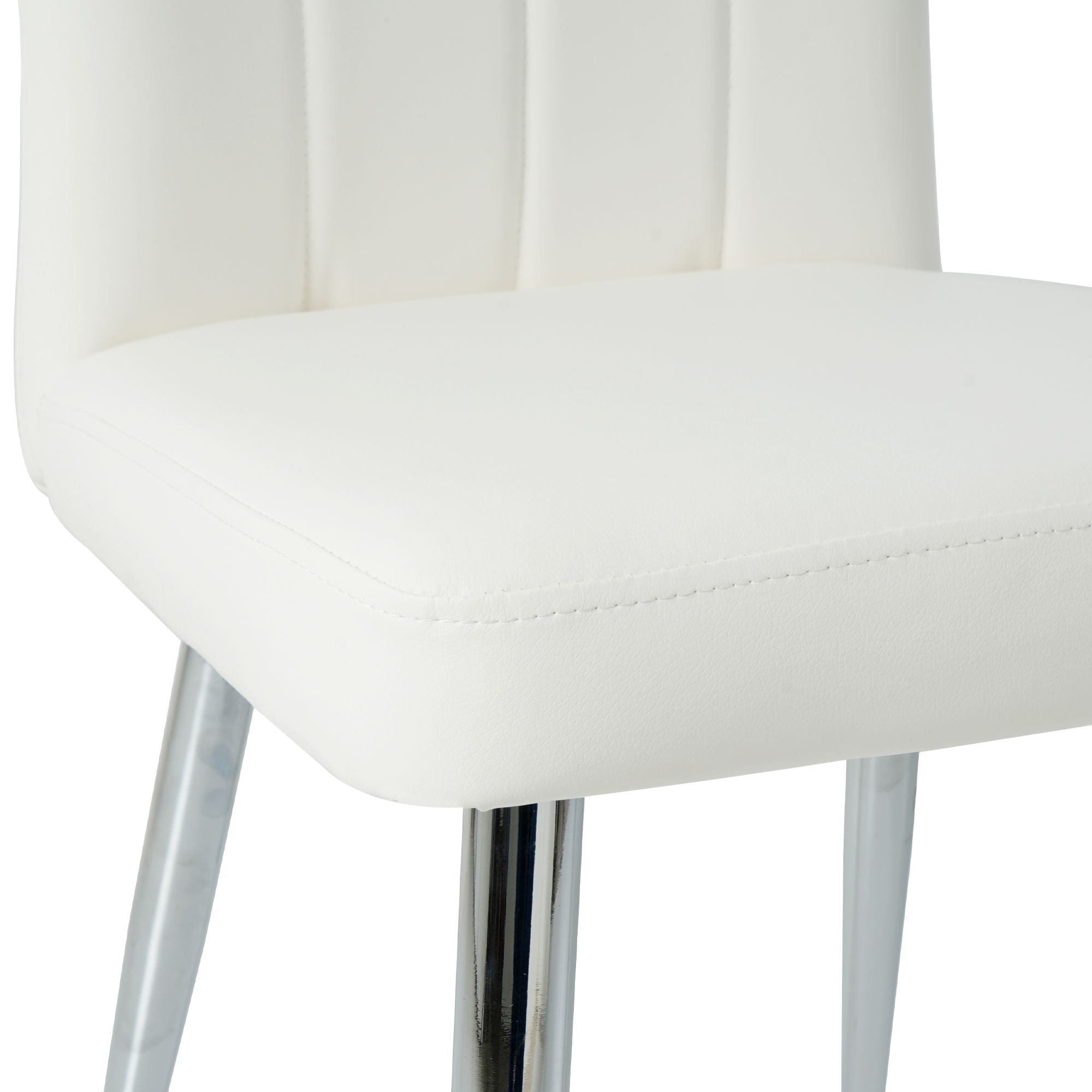 Modern Dining Chair With Electroplated Metal Legs (Set of 4)