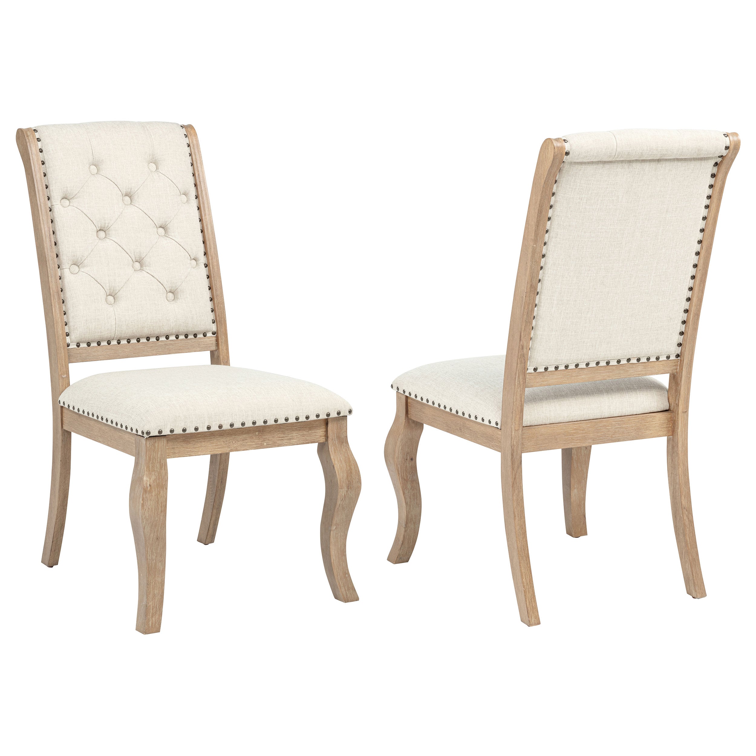 Brockway Upholstered Dining Chair Barley Brown (Set of 2)-CoasterEssence
