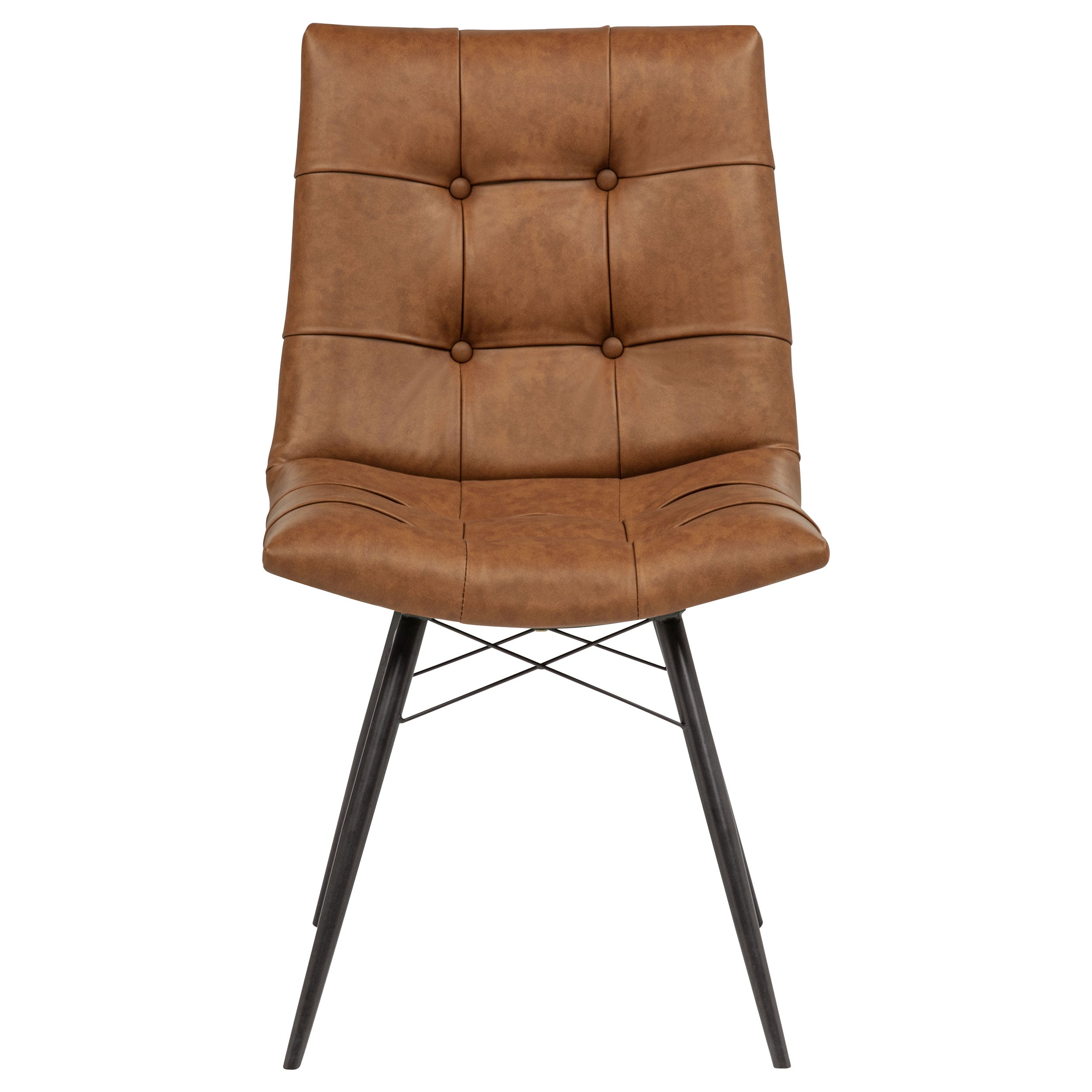 Aiken Faux Leather Upholstered Dining Side Chair Saddle Brown (Set of 4)-