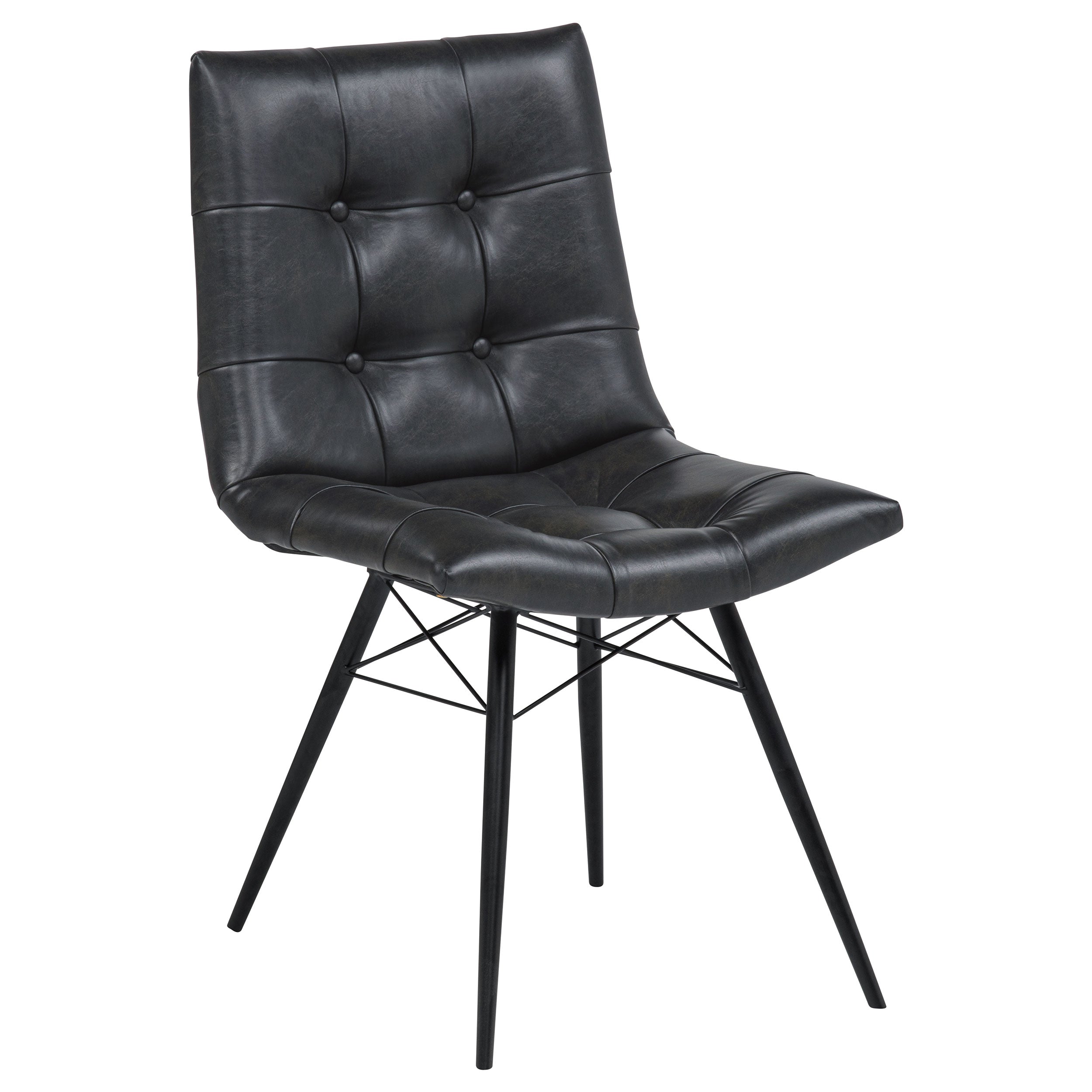 Aiken Faux Leather Upholstered Dining Side Chair Charcoal Grey (Set of 4)-CoasterEssence