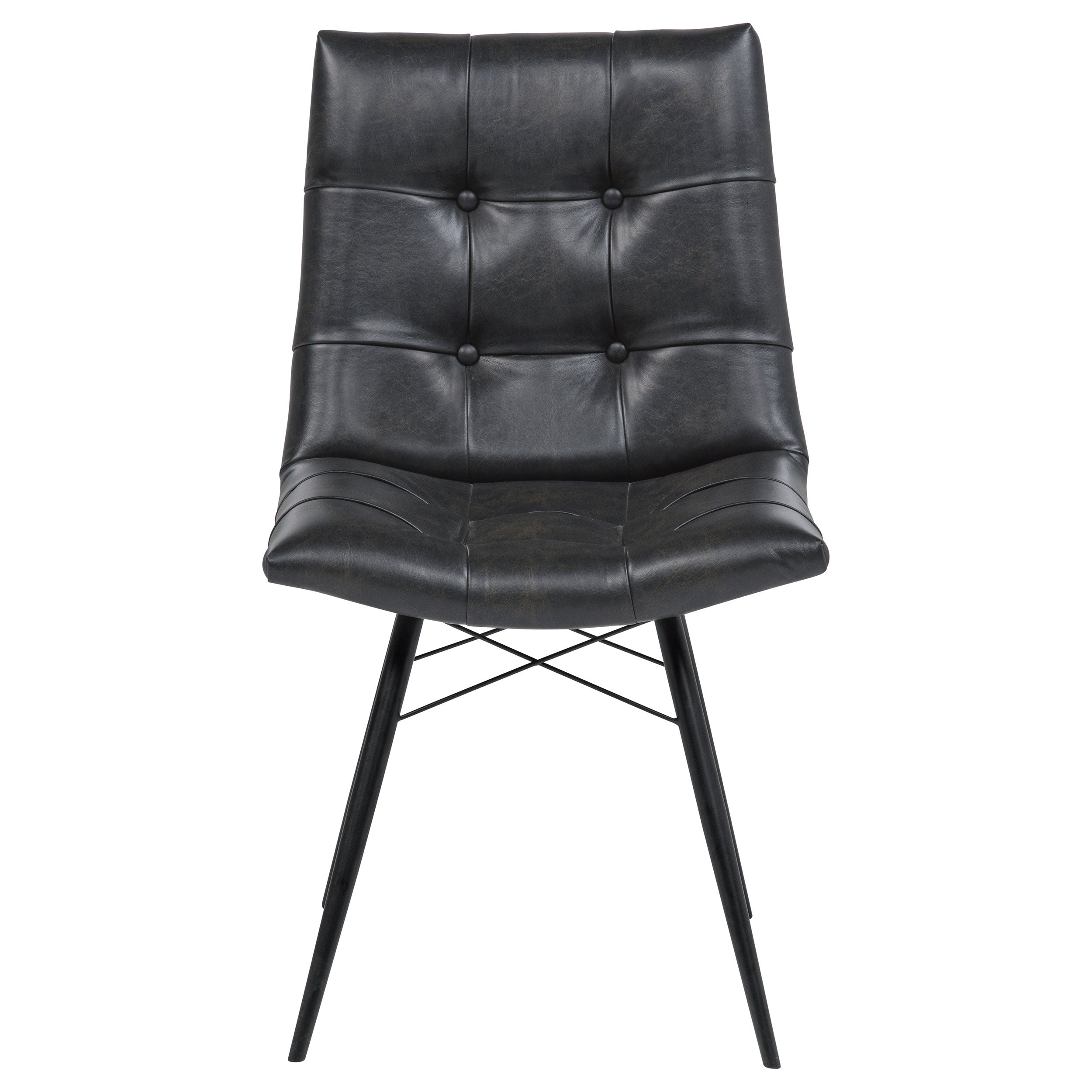 Aiken Faux Leather Upholstered Dining Side Chair Charcoal Grey (Set of 4)-CoasterEssence