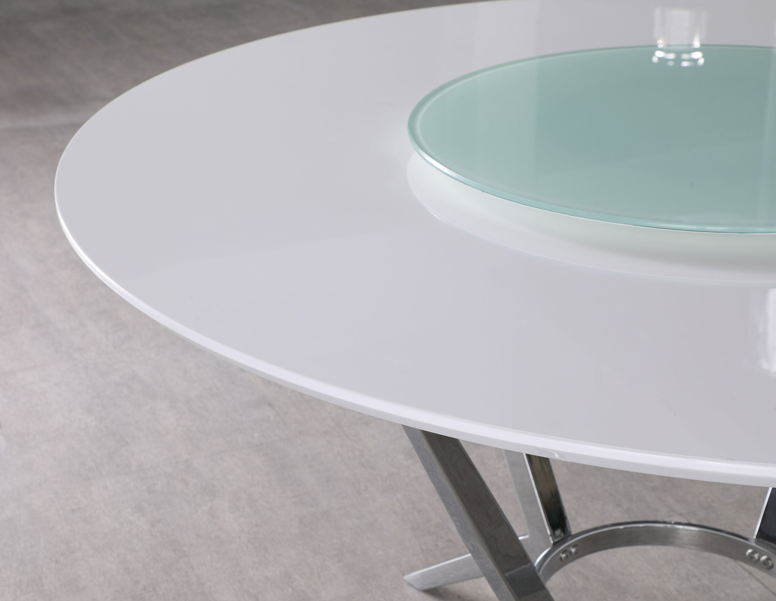 Abby 5-piece Round Dining Table Set White High Gloss-CoasterElevations