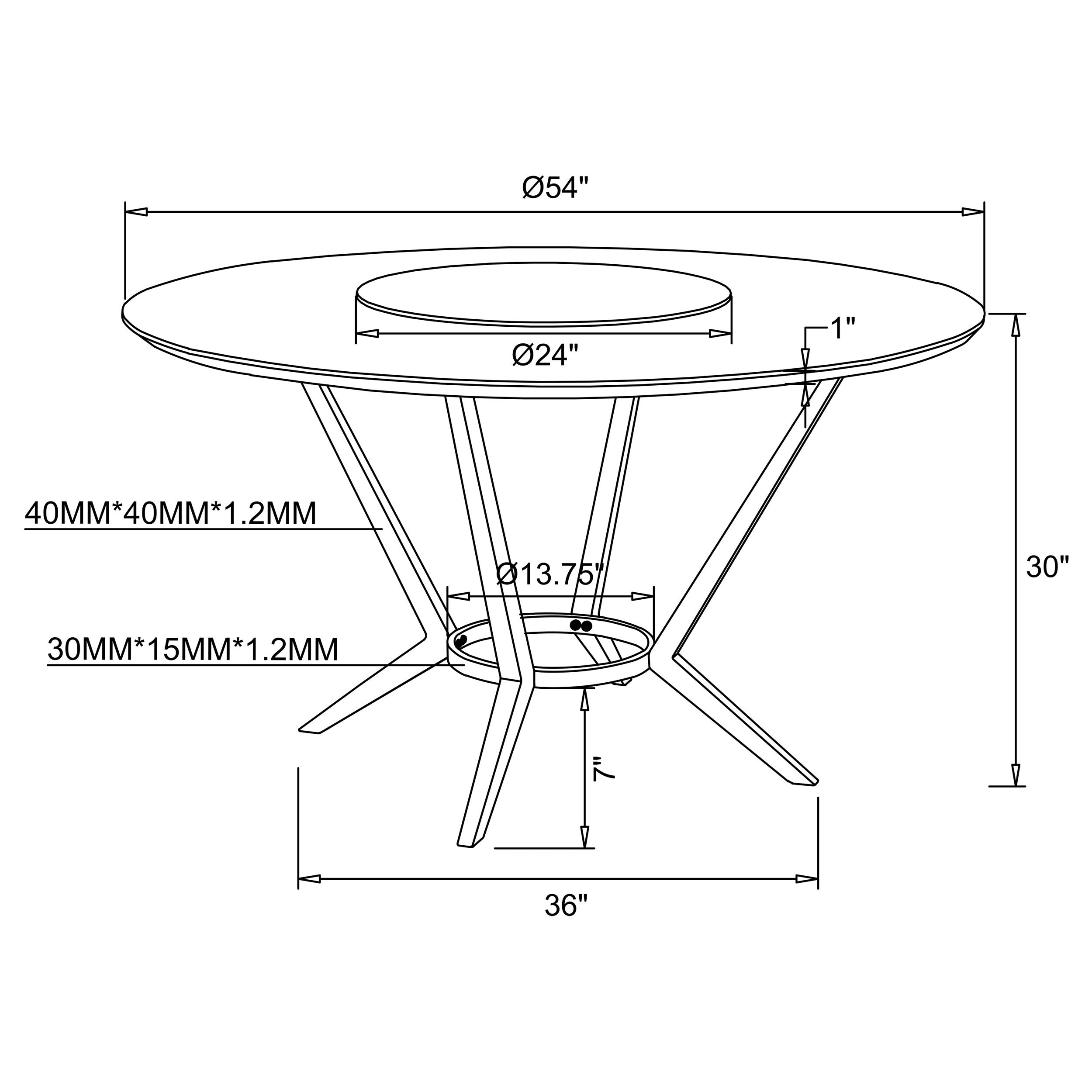Abby Round 54-inch Lazy Susan Dining Table White High Gloss-CoasterElevations