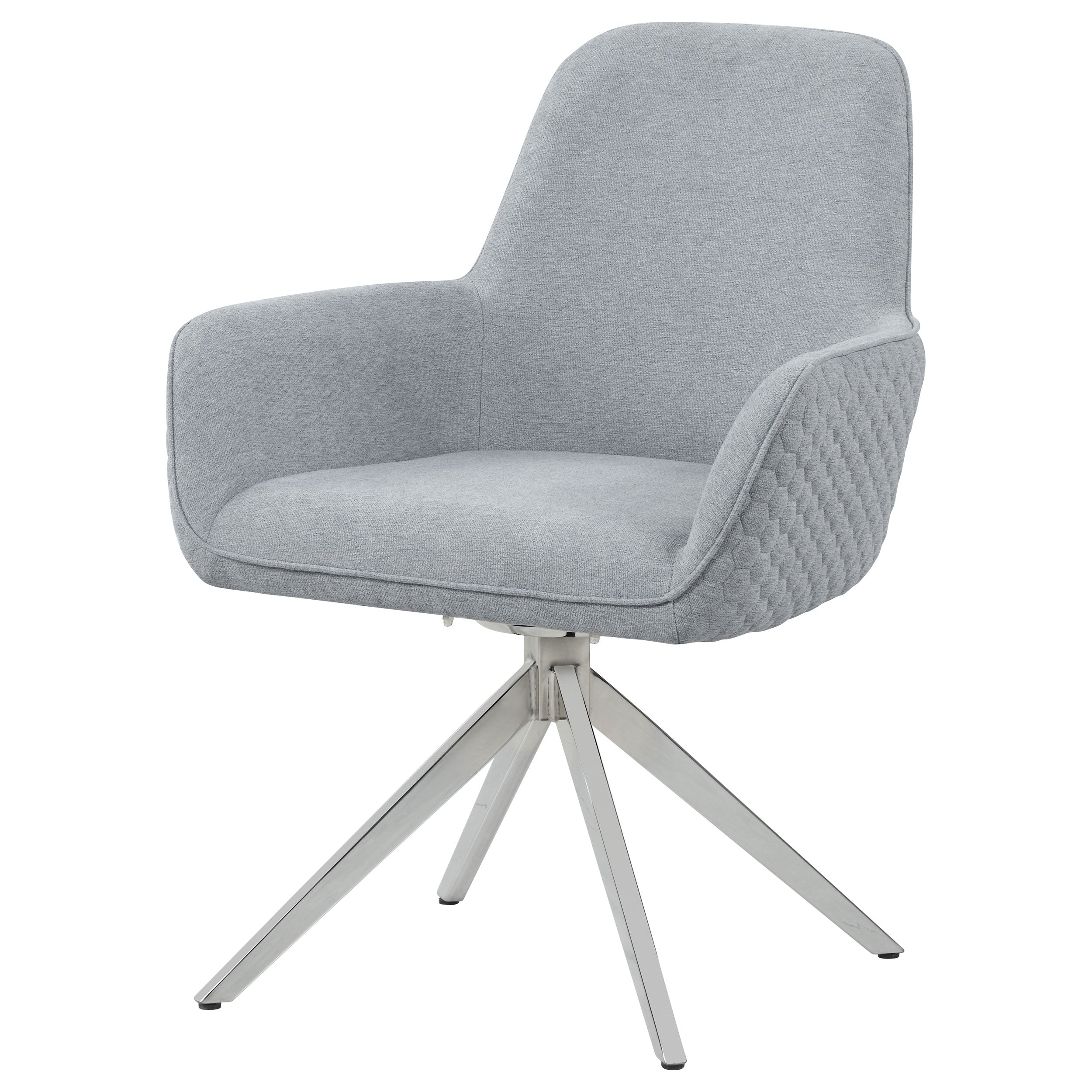 Abby Fabric Upholstered Swivel Dining Arm Chair Light Grey-CoasterElevations