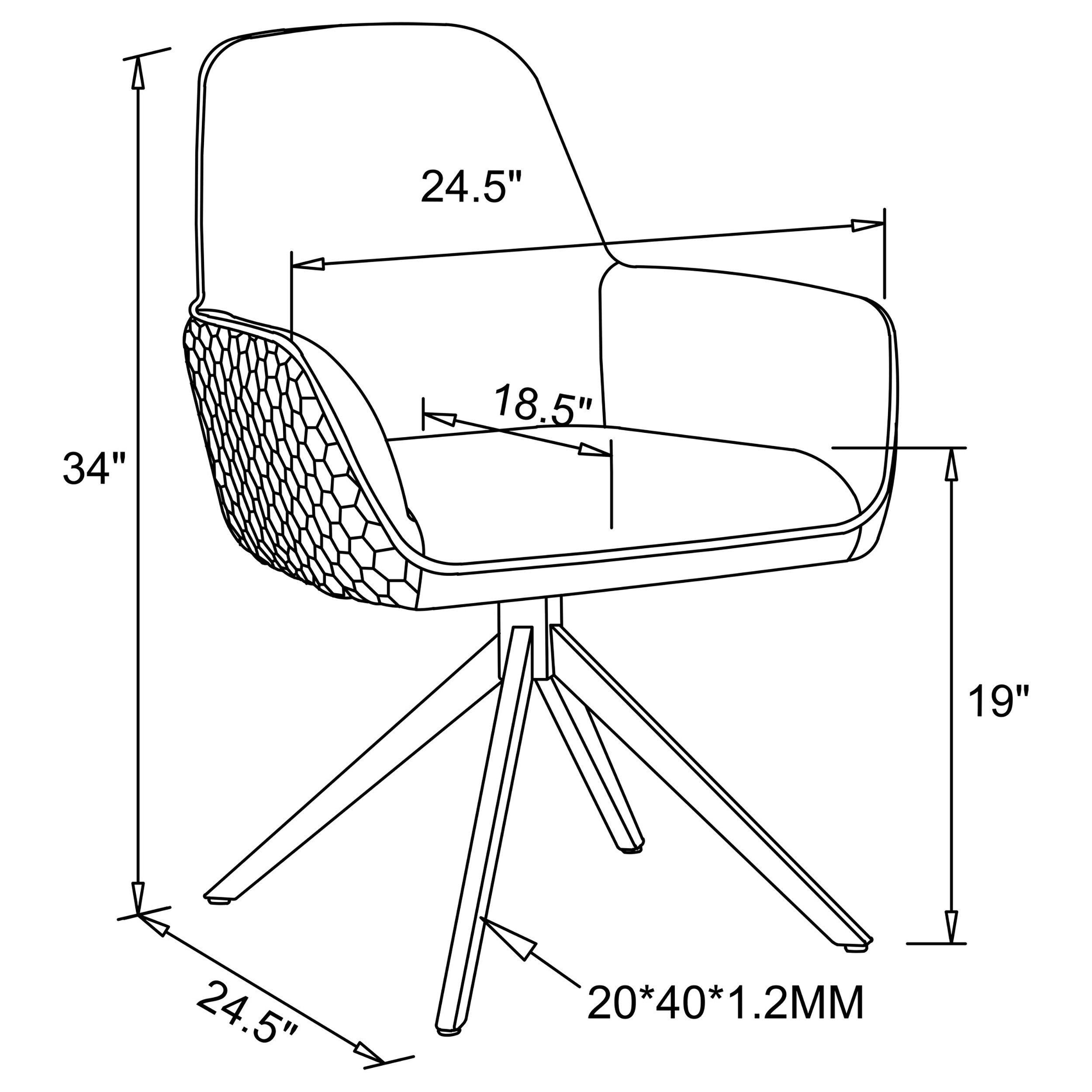 Abby Fabric Upholstered Swivel Dining Arm Chair Light Grey-CoasterElevations