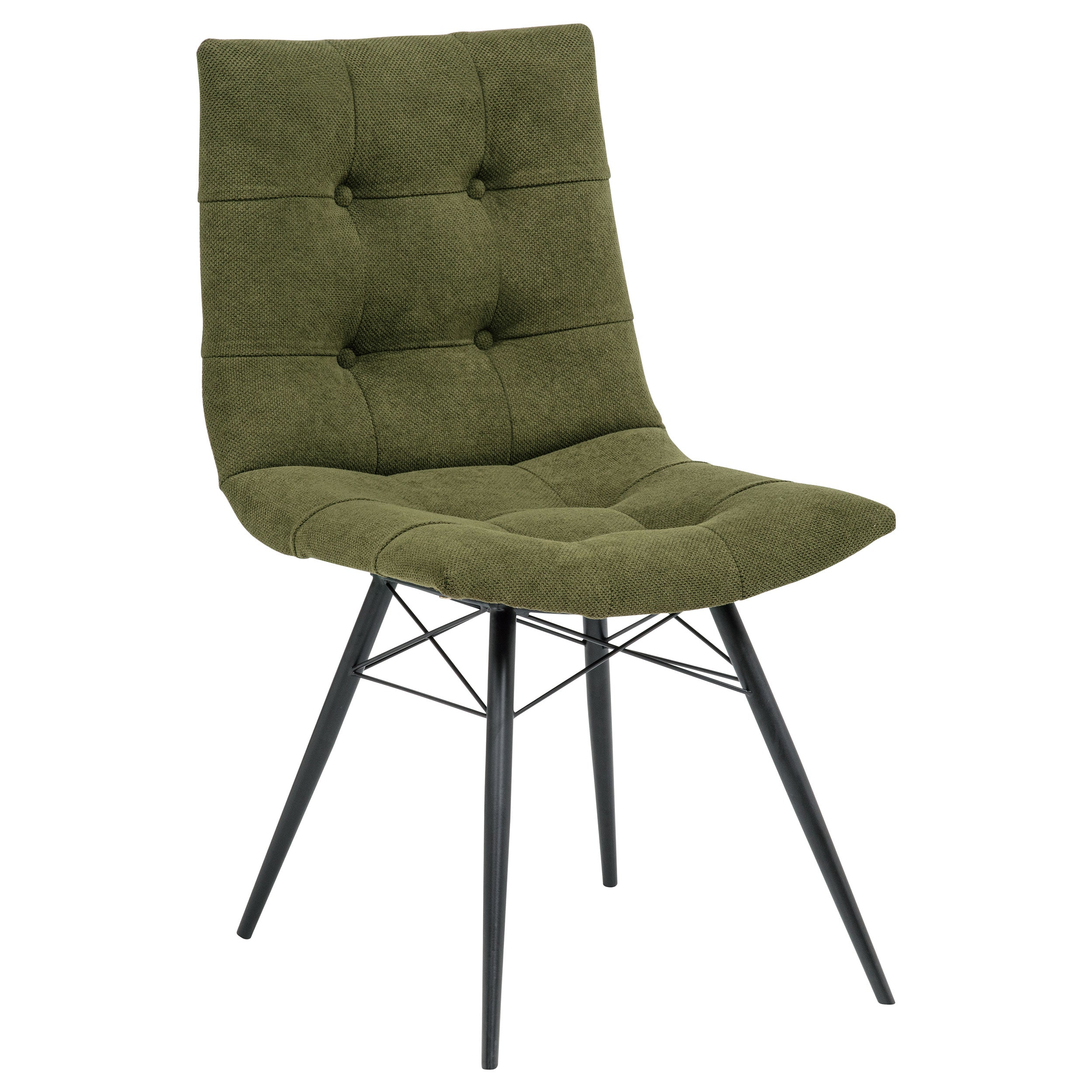 Aiken Fabric Upholstered Dining Side Chair Saddle Forest Green (Set of 4)-
