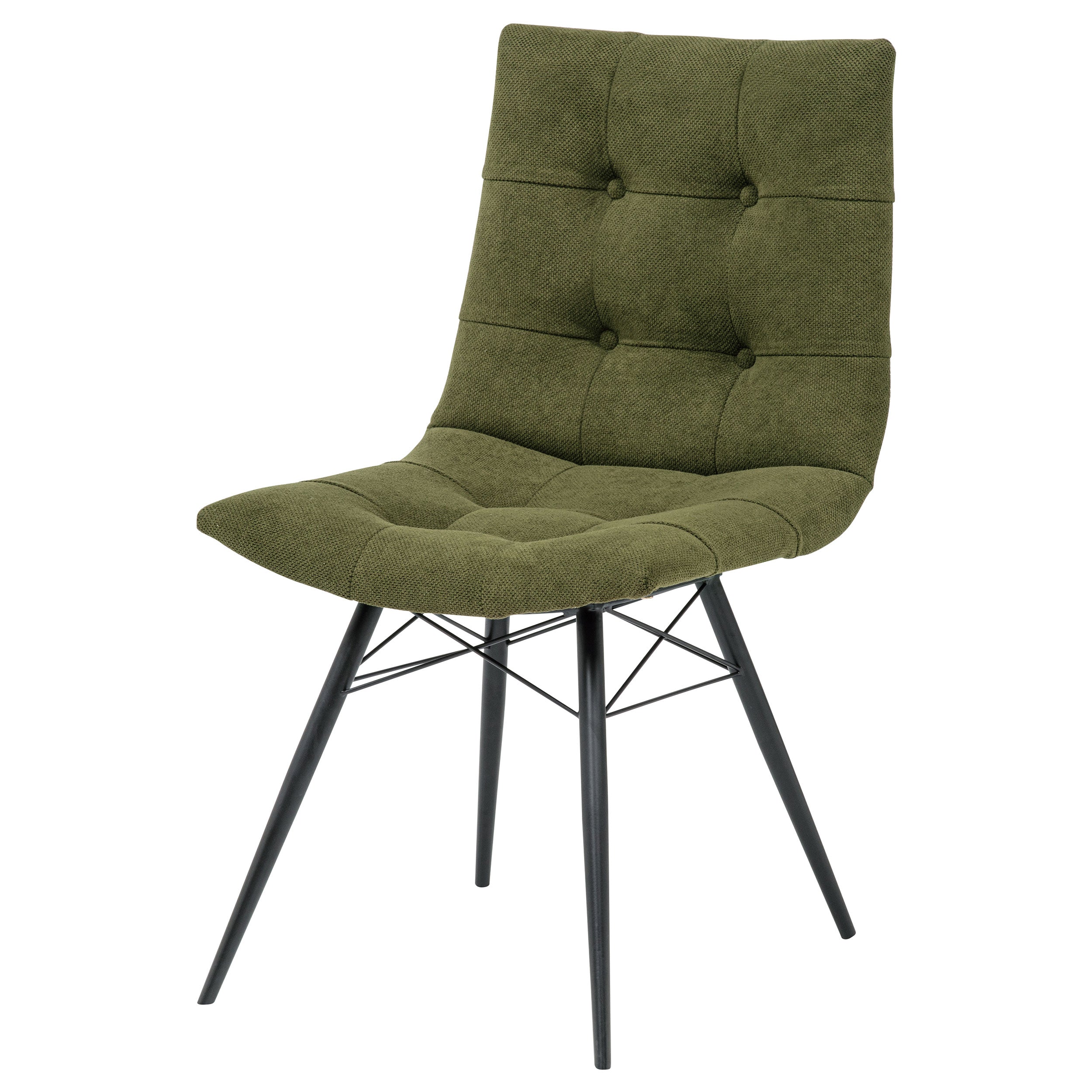 Aiken Fabric Upholstered Dining Side Chair Saddle Forest Green (Set of 4)-
