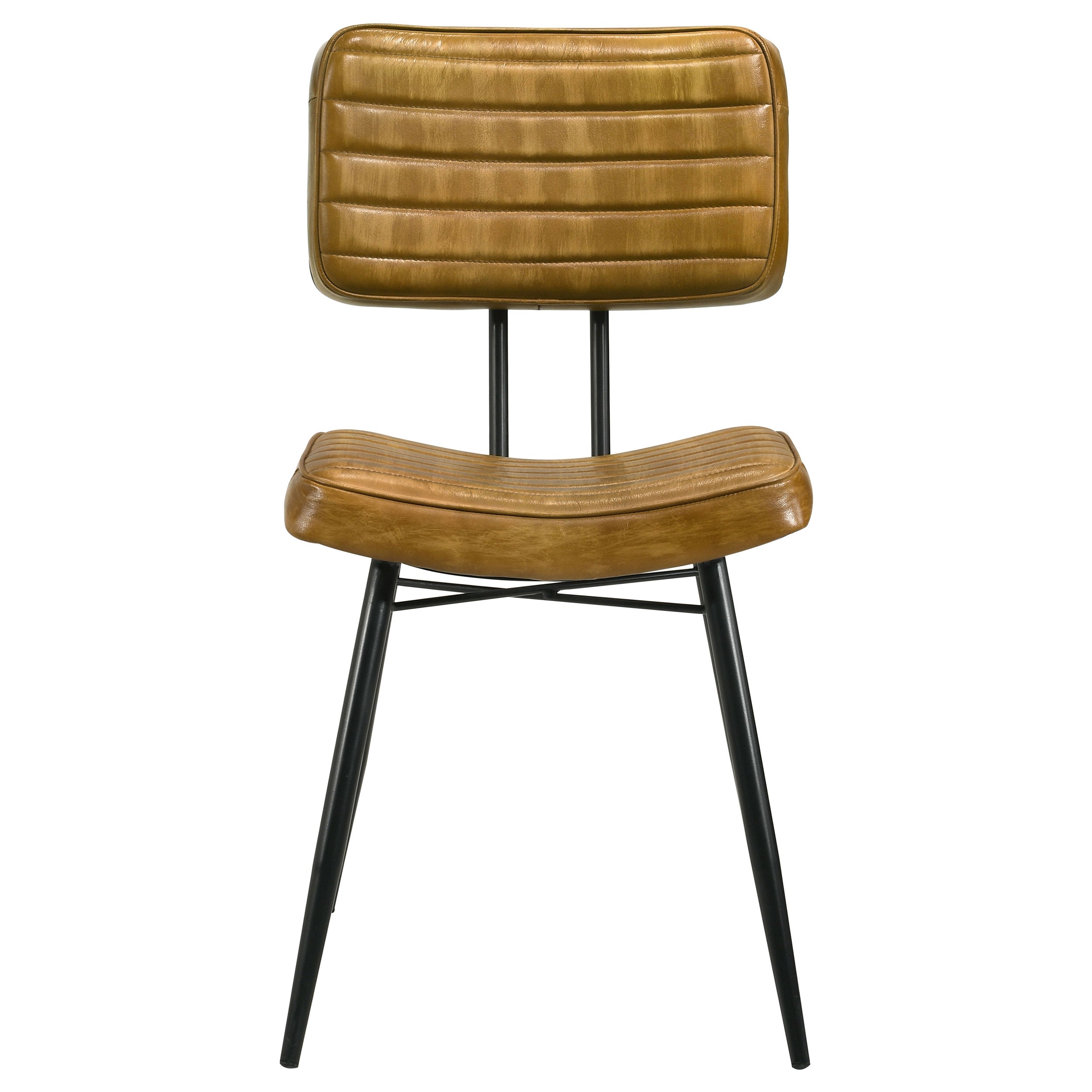 Misty Leather Upholstered Dining Side Chair Camel (Set of 2)-CoasterEssence