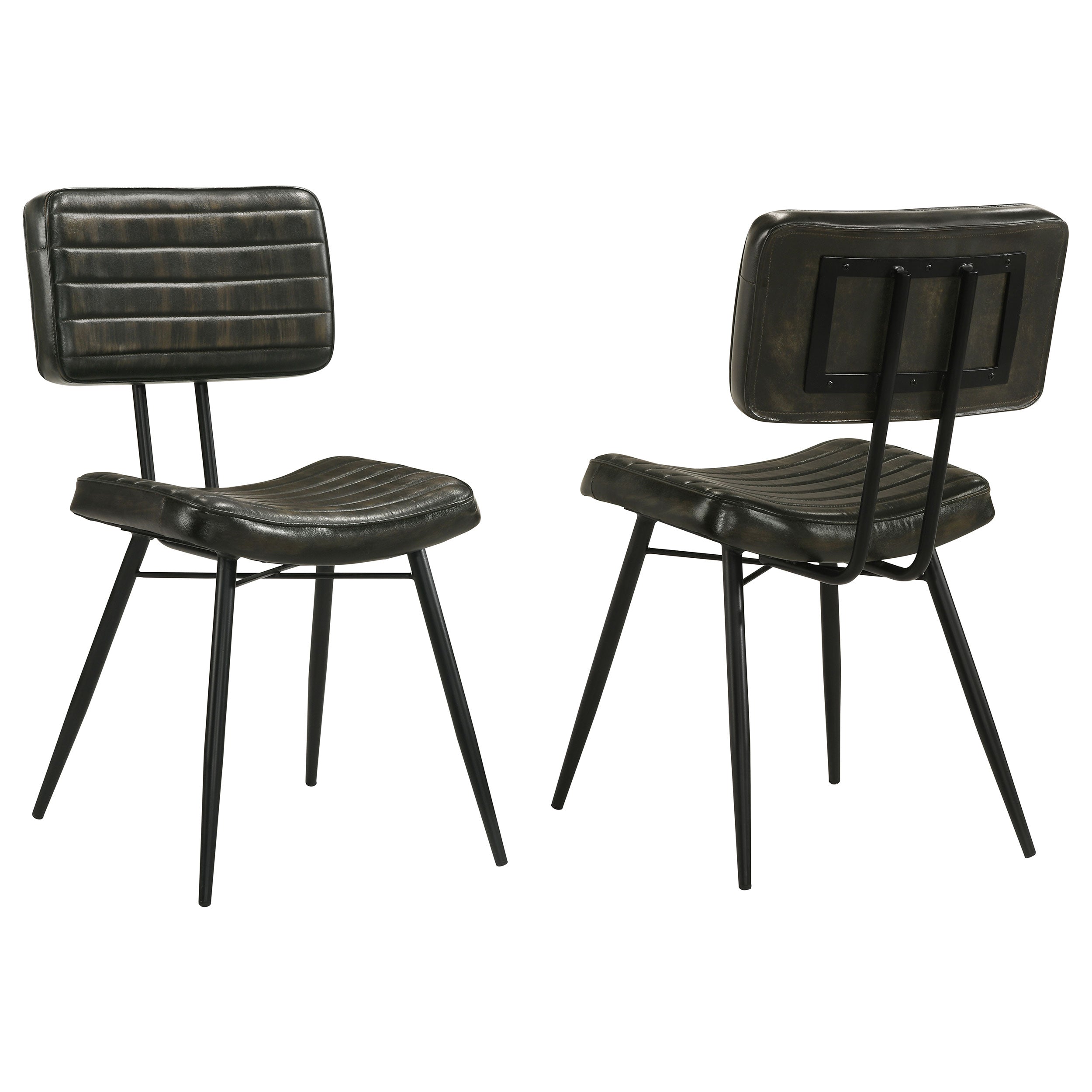 Misty Leather Upholstered Dining Chair Espresso (Set of 2)-CoasterEssence