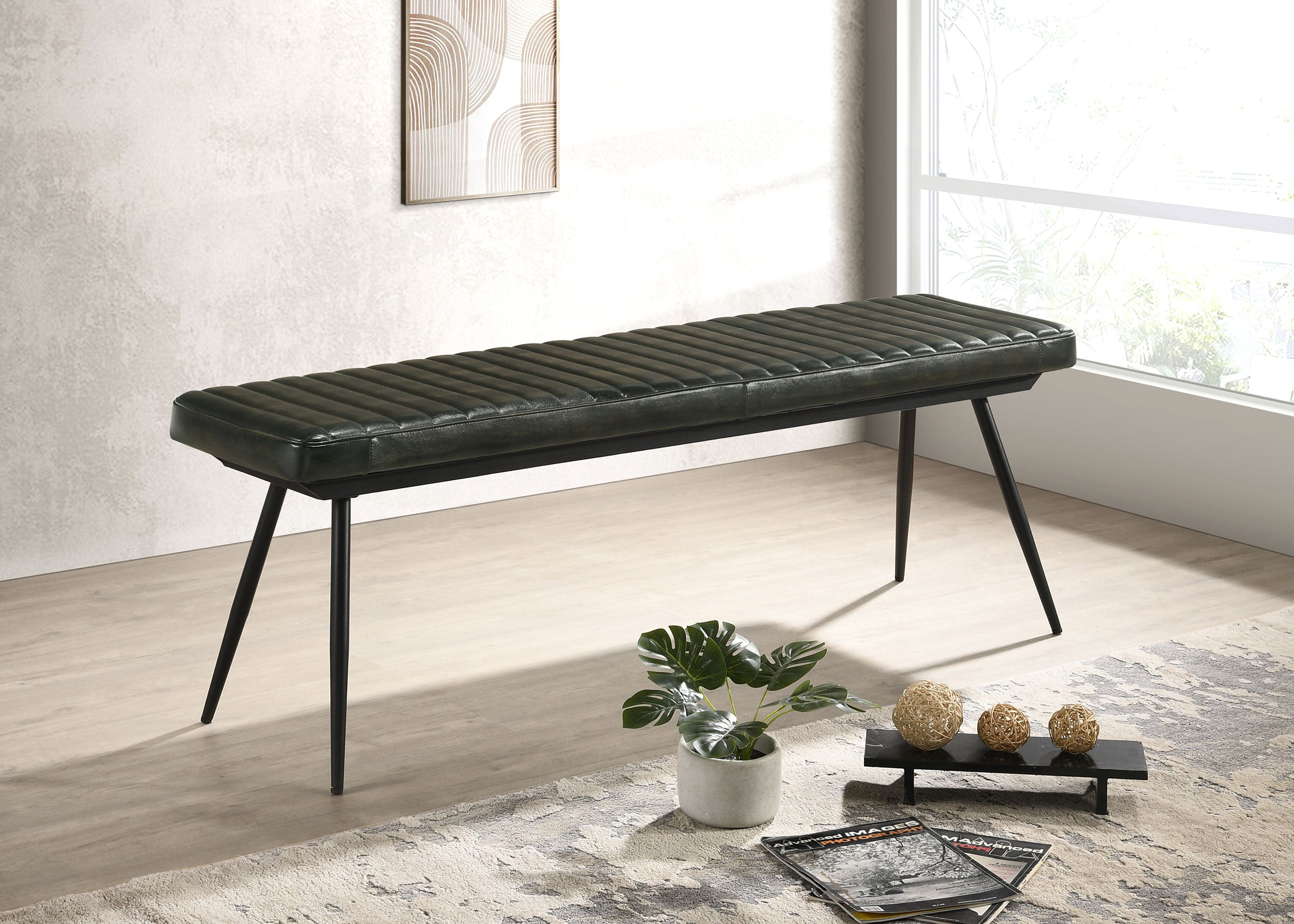 Misty Leather Upholstered Dining Bench Antique Espresso-CoasterEssence