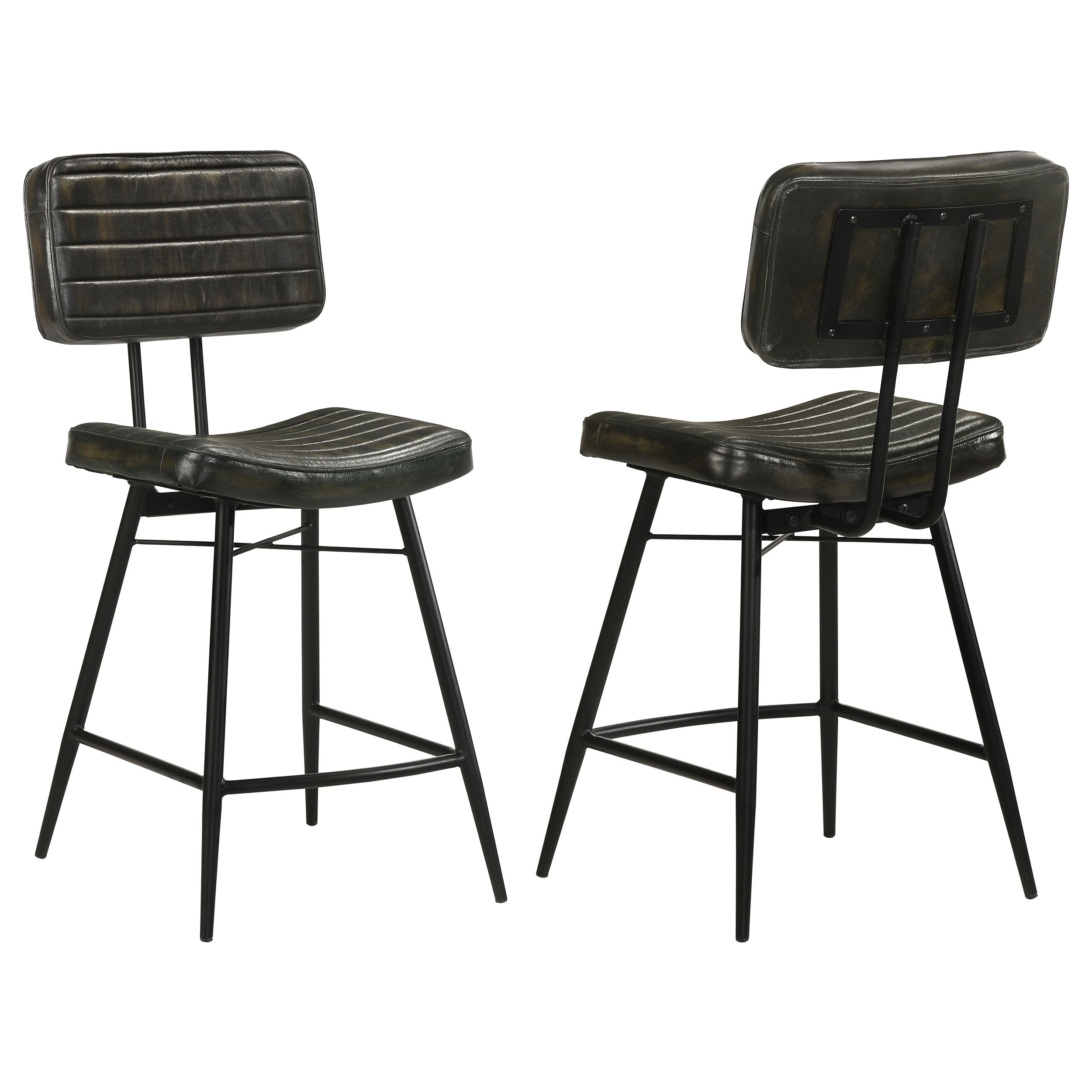 Partridge Leather Counter Chair Antique Espresso (Set of 2)-CoasterElevations