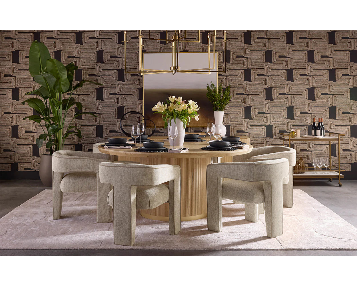 Sunpan Kalla Round Dining Table - 68"